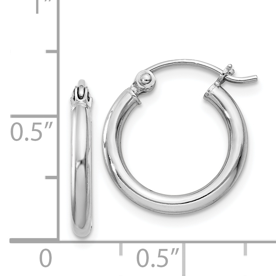  14 mm Sterling Silver 2.0mm Hoop Earrings  Unknown Friendly Weight Sterling Silver - view 8