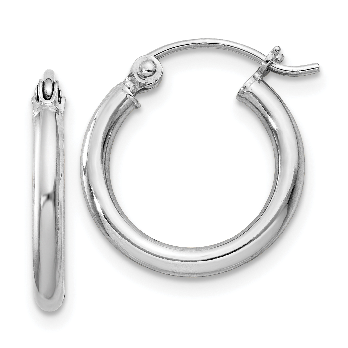  14 mm Sterling Silver 2.0mm Hoop Earrings  Unknown Friendly Weight Sterling Silver - view 9