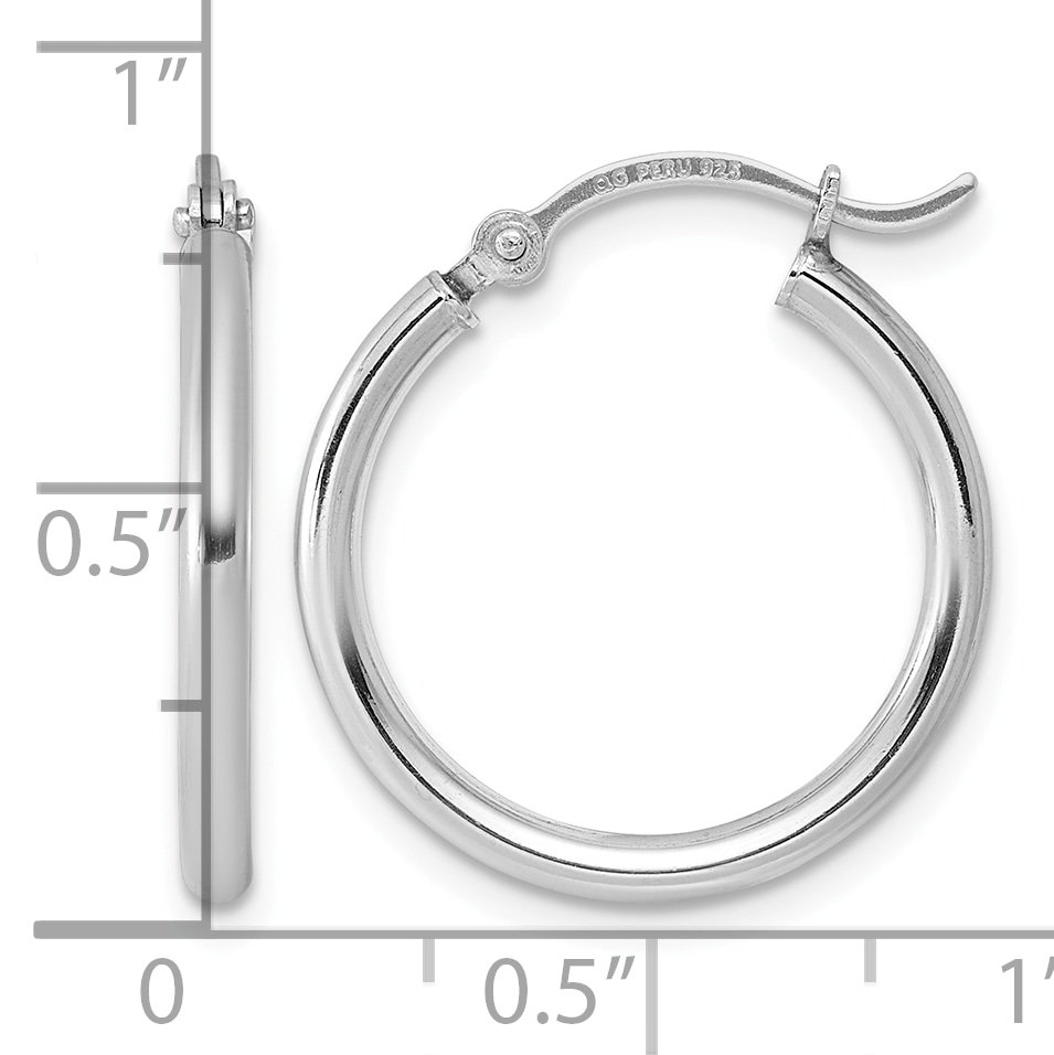  14 mm Sterling Silver 2.0mm Hoop Earrings  Unknown Friendly Weight Sterling Silver - view 18