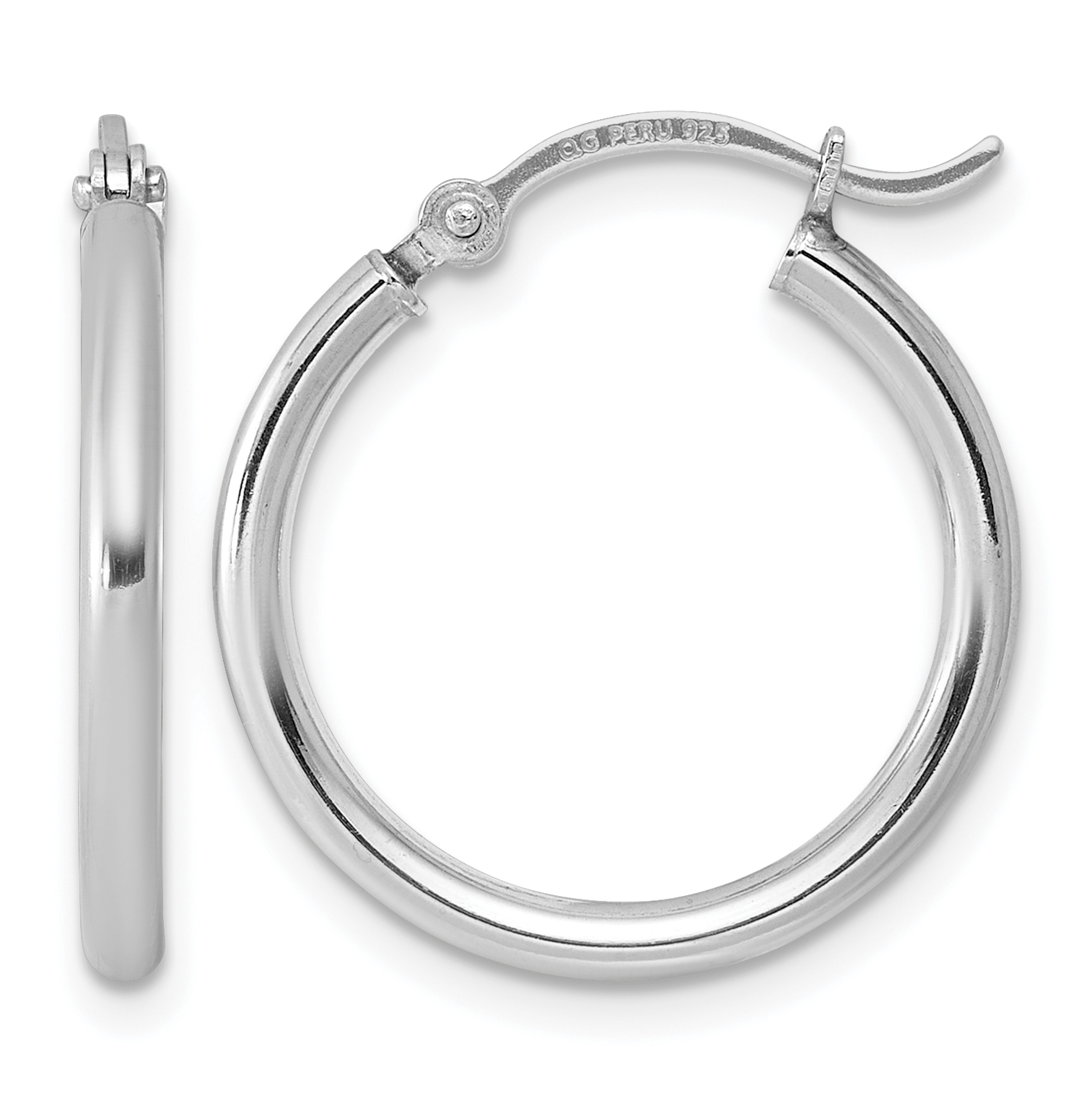  14 mm Sterling Silver 2.0mm Hoop Earrings  Unknown Friendly Weight Sterling Silver - view 19