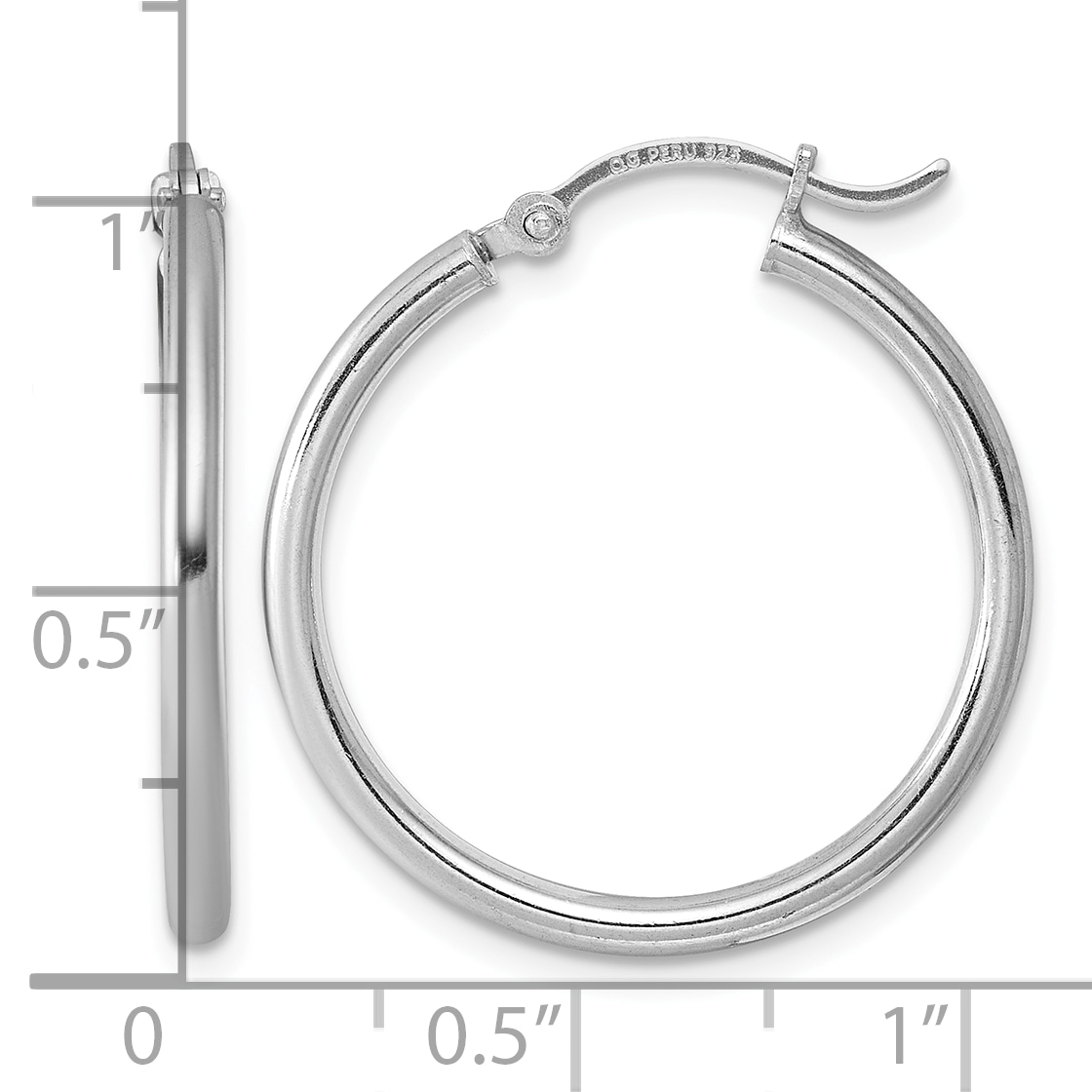  14 mm Sterling Silver 2.0mm Hoop Earrings  Unknown Friendly Weight Sterling Silver - view 23