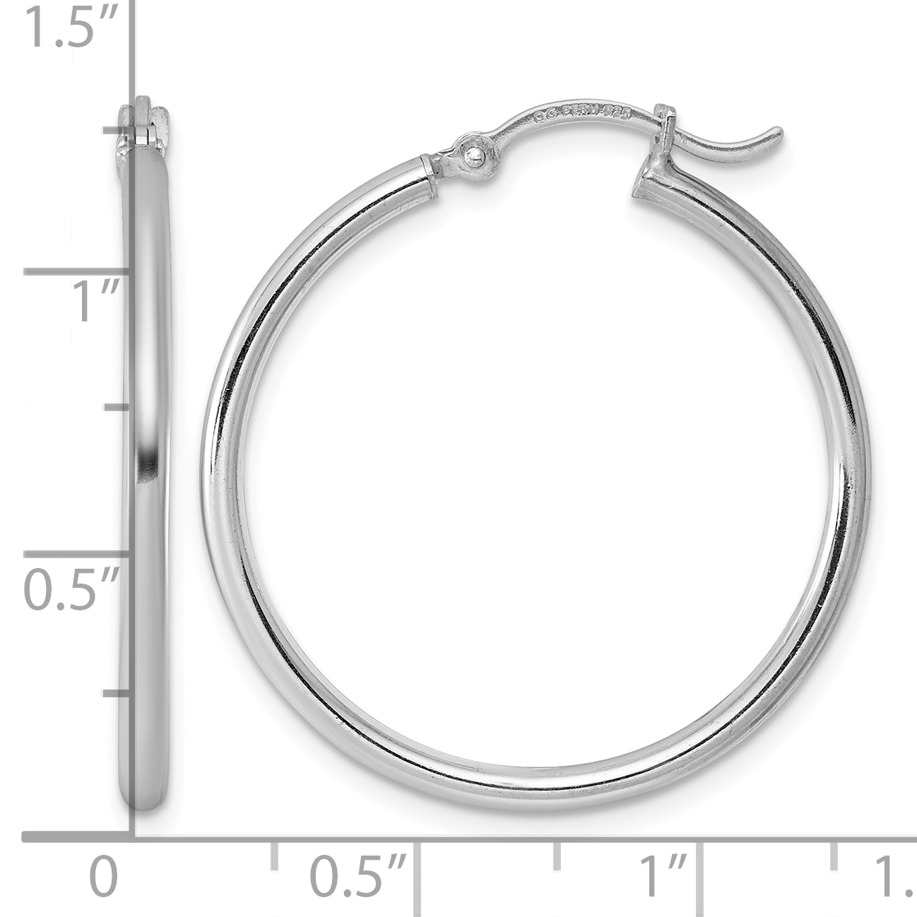  14 mm Sterling Silver 2.0mm Hoop Earrings  Unknown Friendly Weight Sterling Silver - view 28