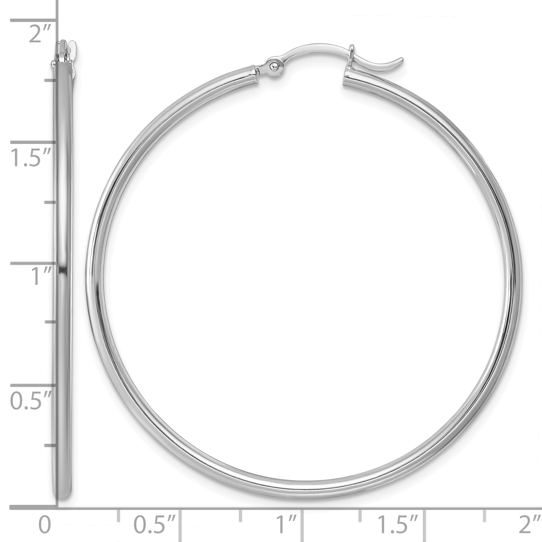  14 mm Sterling Silver 2.0mm Hoop Earrings  Unknown Friendly Weight Sterling Silver - view 43