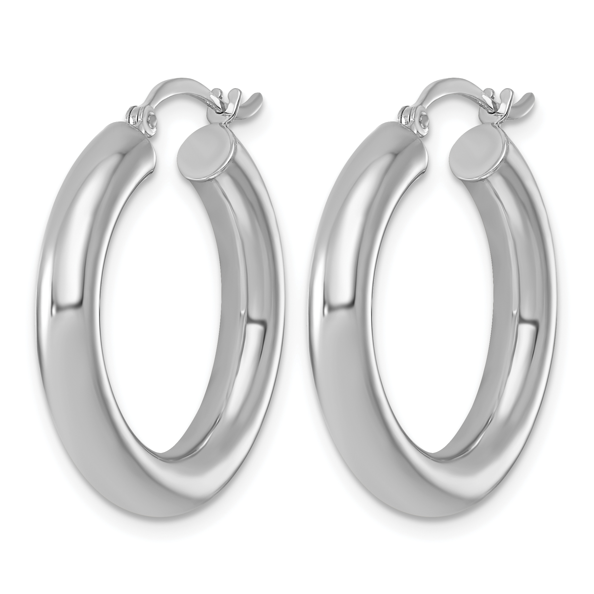  27 mm Sterling Silver 4.0mm Hoop Earrings  Unknown Friendly Weight Sterling Silver