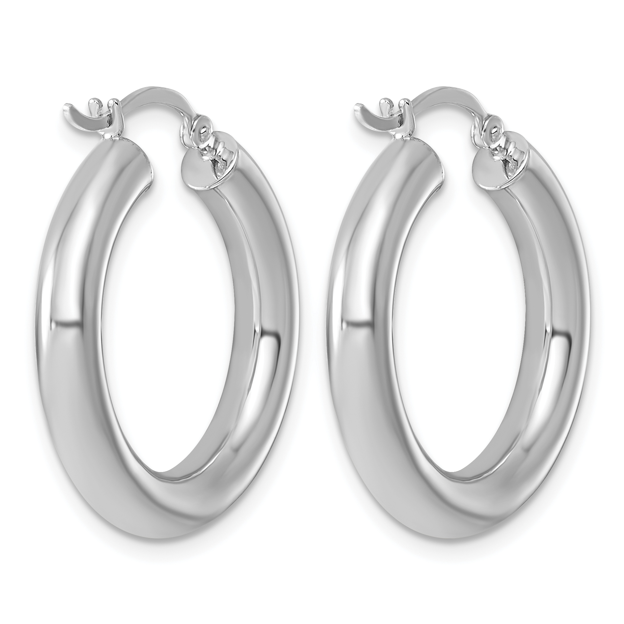  27 mm Sterling Silver 4.0mm Hoop Earrings  Unknown Friendly Weight Sterling Silver - view 3