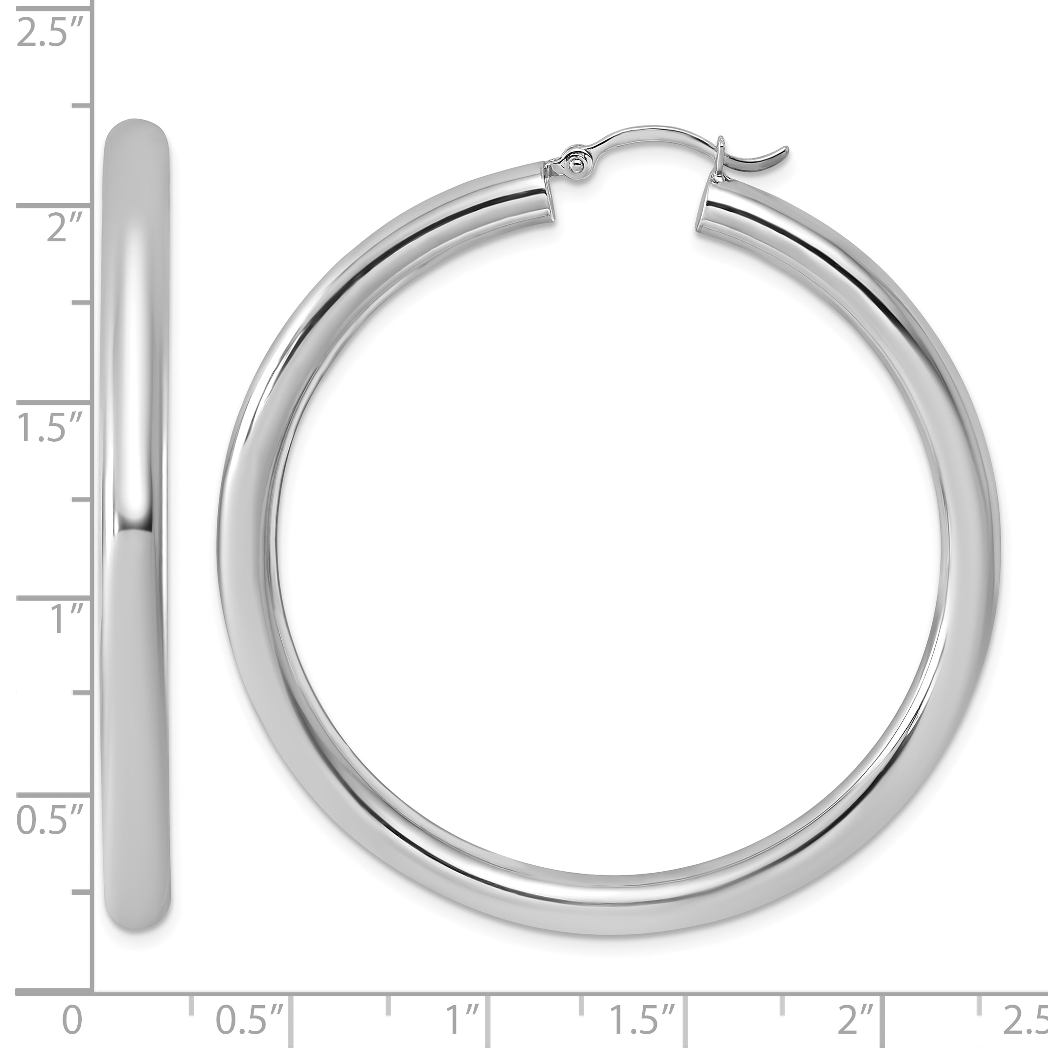  27 mm Sterling Silver 4.0mm Hoop Earrings  Unknown Friendly Weight Sterling Silver - view 48