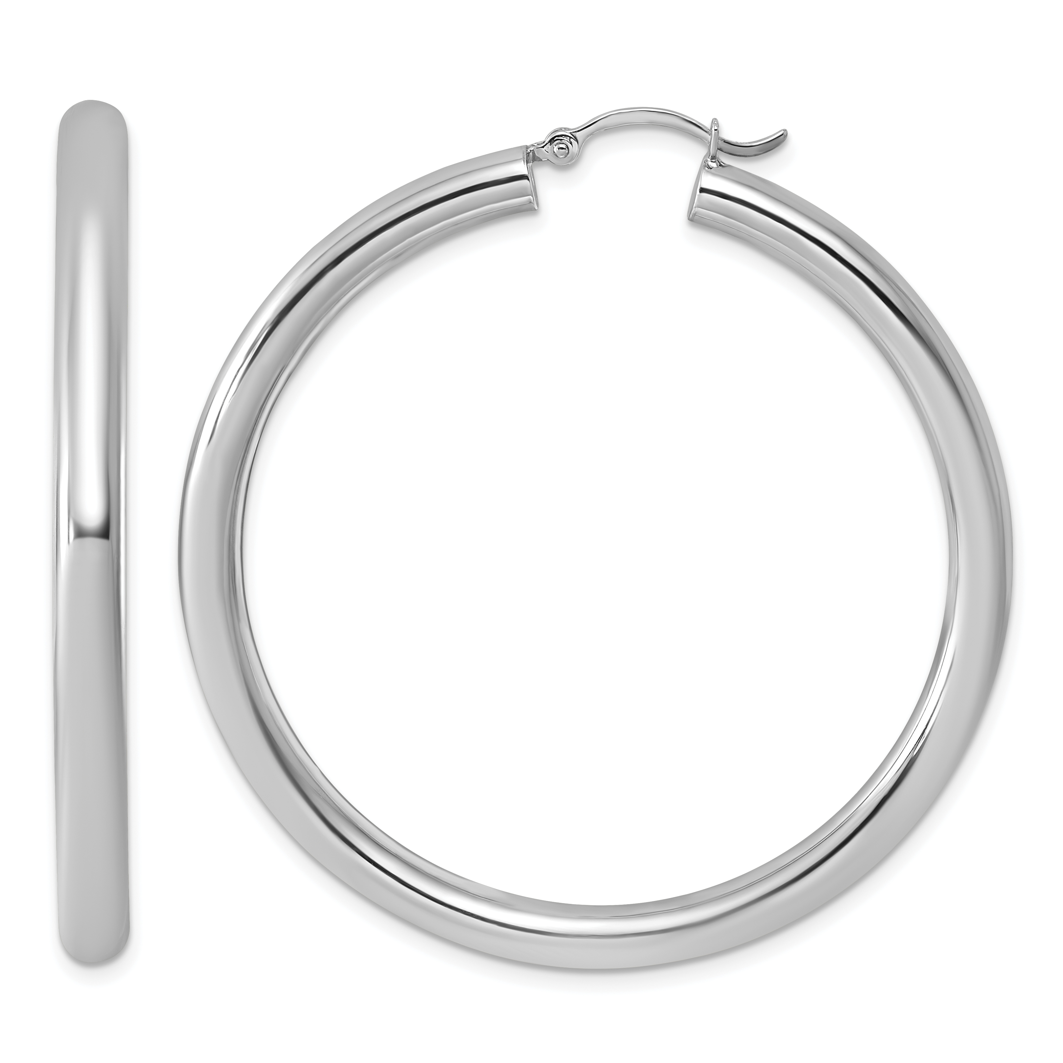  27 mm Sterling Silver 4.0mm Hoop Earrings  Unknown Friendly Weight Sterling Silver - view 49