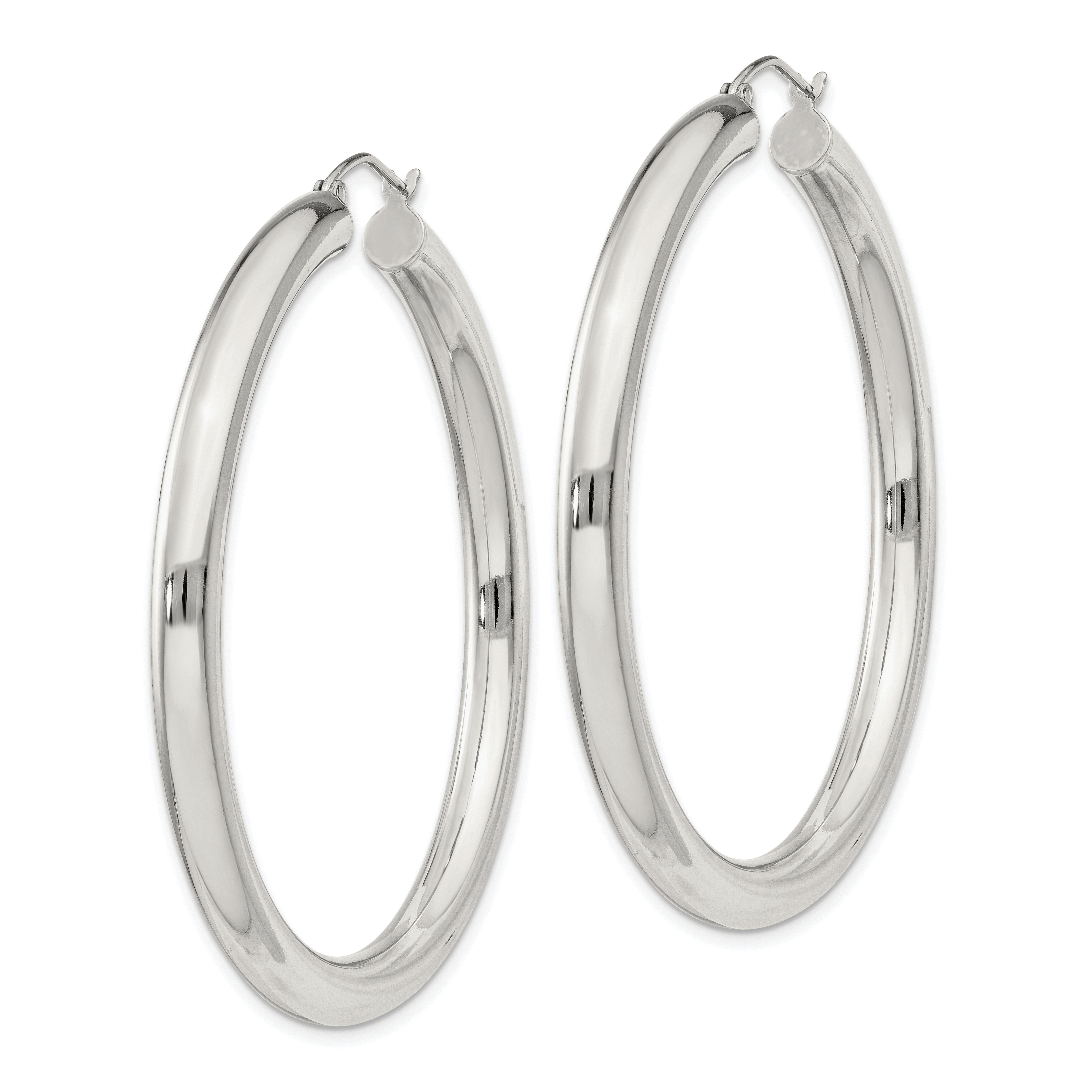  27 mm Sterling Silver 4.0mm Hoop Earrings  Unknown Friendly Weight Sterling Silver - view 50