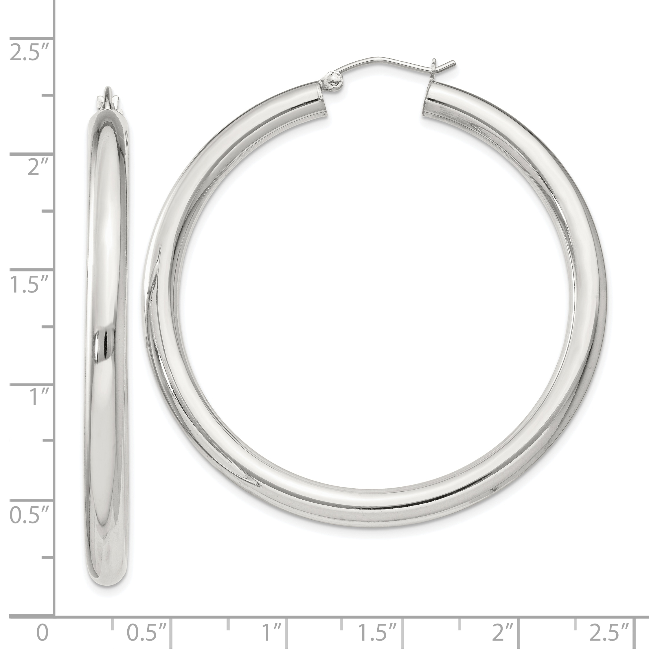  27 mm Sterling Silver 4.0mm Hoop Earrings  Unknown Friendly Weight Sterling Silver - view 52