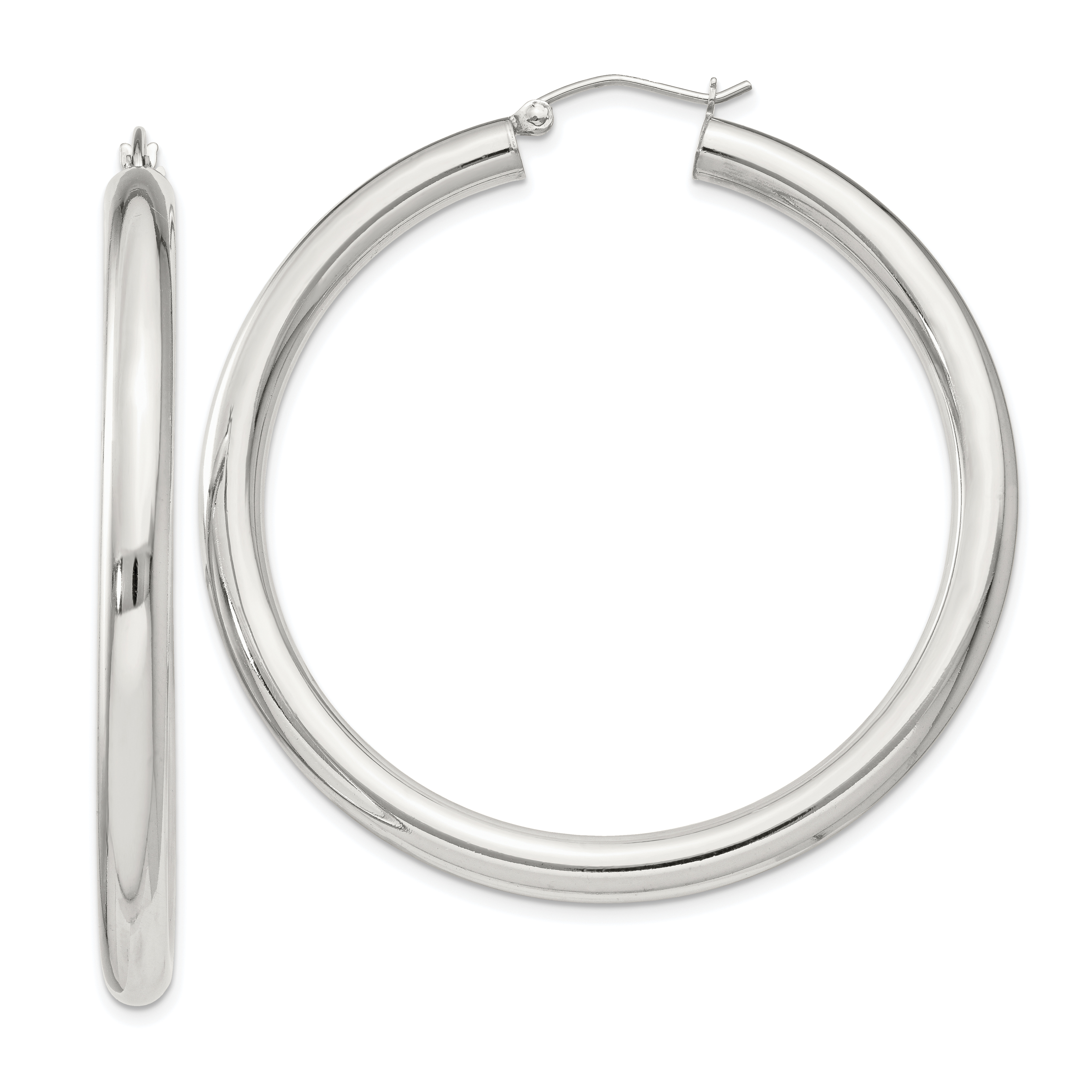  27 mm Sterling Silver 4.0mm Hoop Earrings  Unknown Friendly Weight Sterling Silver - view 53