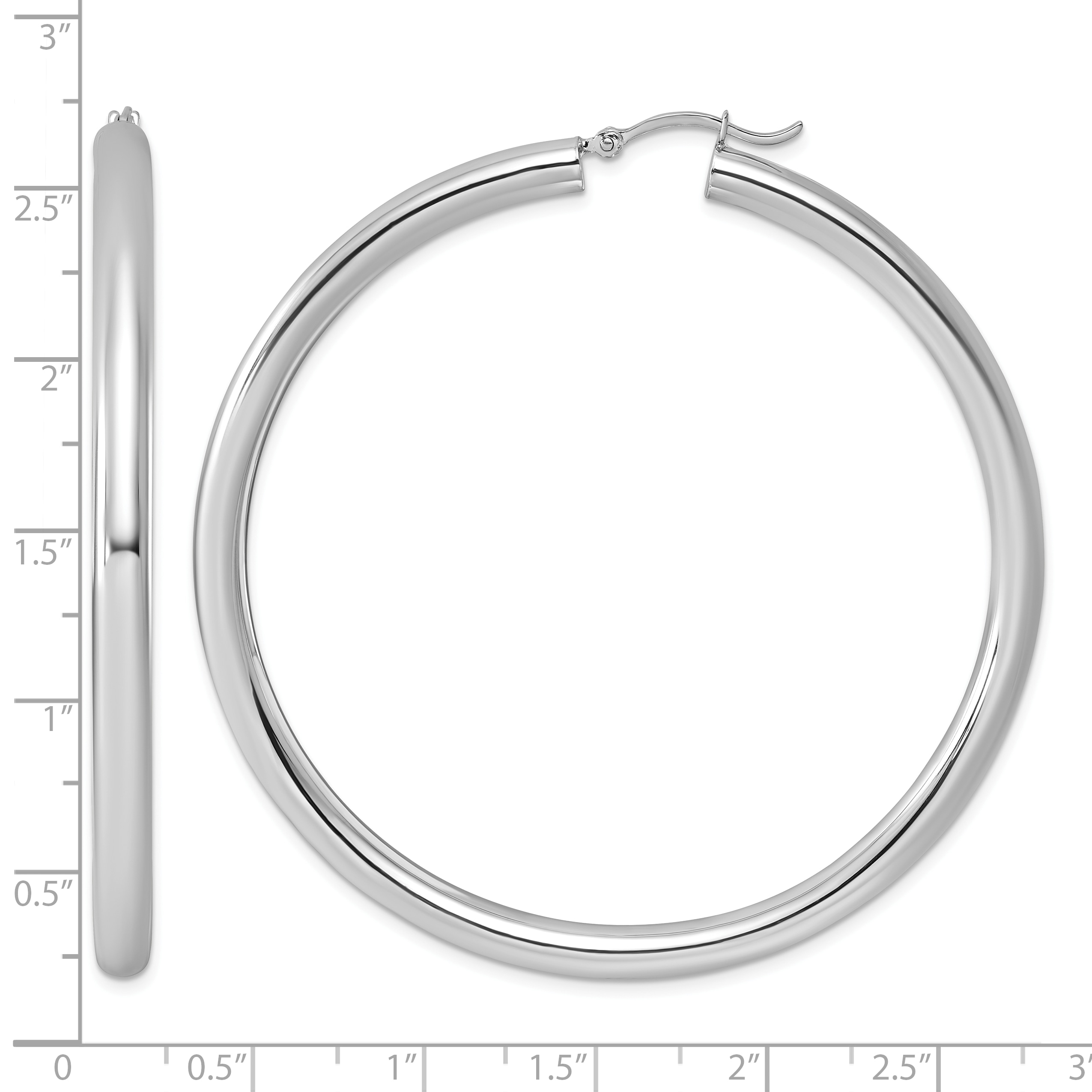  27 mm Sterling Silver 4.0mm Hoop Earrings  Unknown Friendly Weight Sterling Silver - view 66