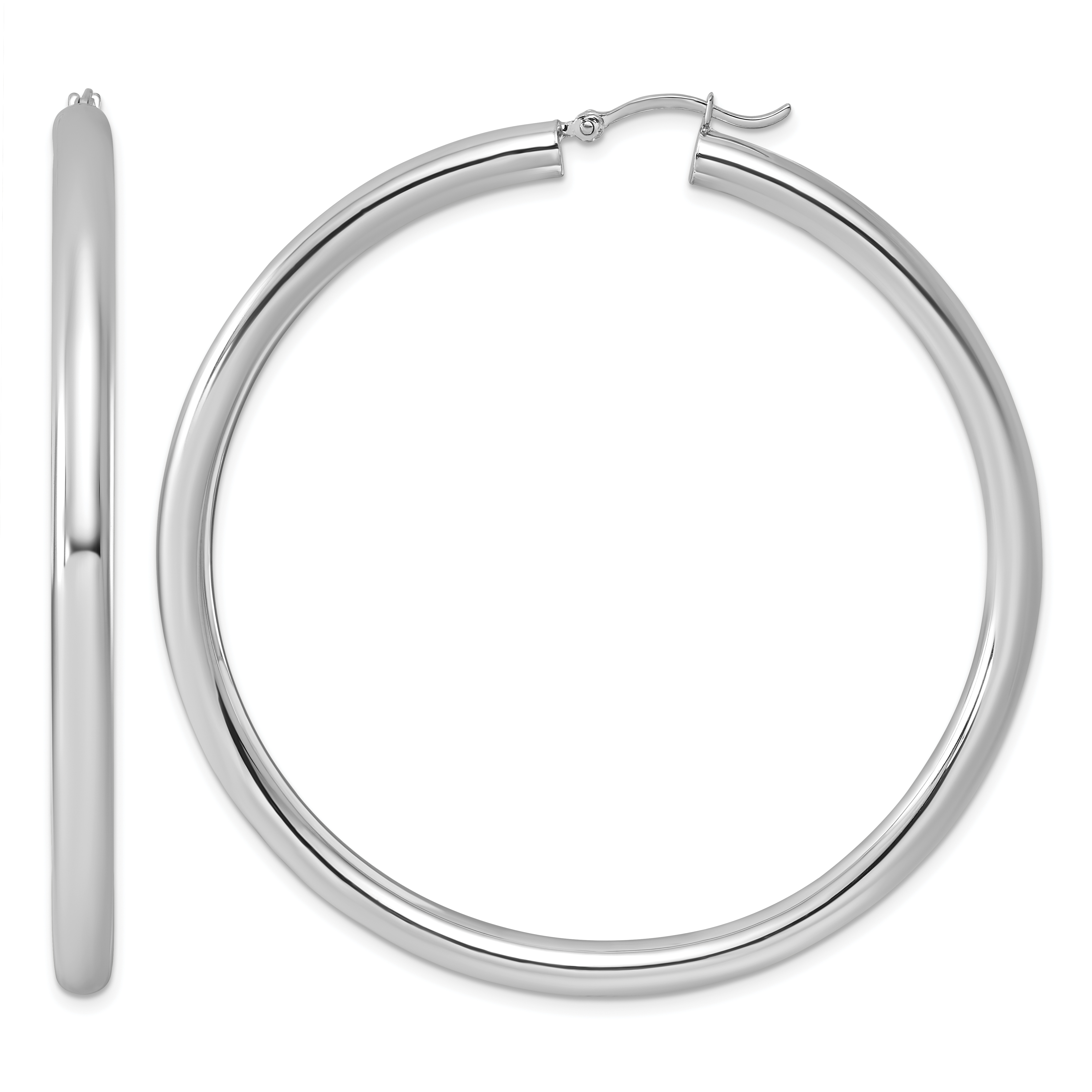  27 mm Sterling Silver 4.0mm Hoop Earrings  Unknown Friendly Weight Sterling Silver - view 67