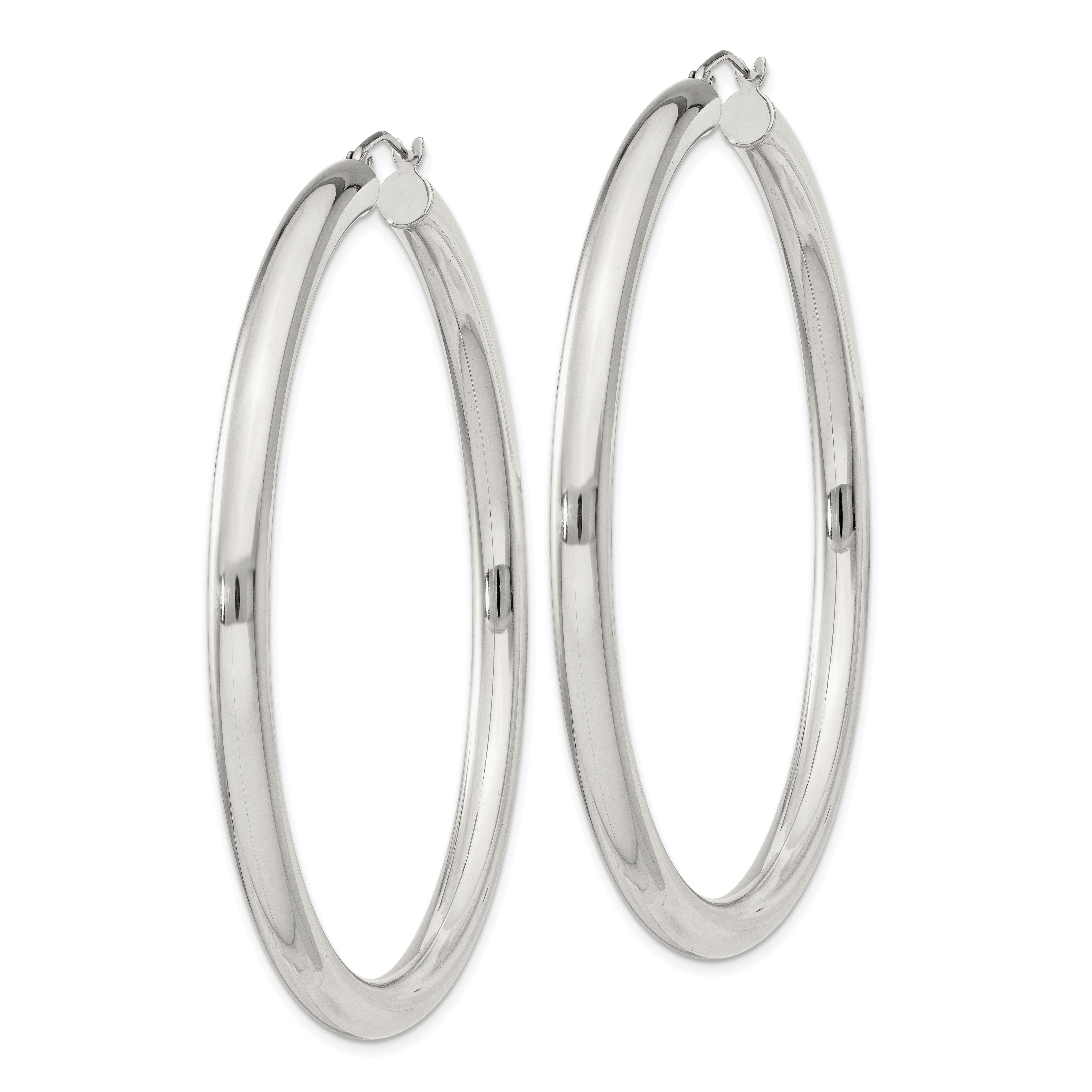  27 mm Sterling Silver 4.0mm Hoop Earrings  Unknown Friendly Weight Sterling Silver - view 68