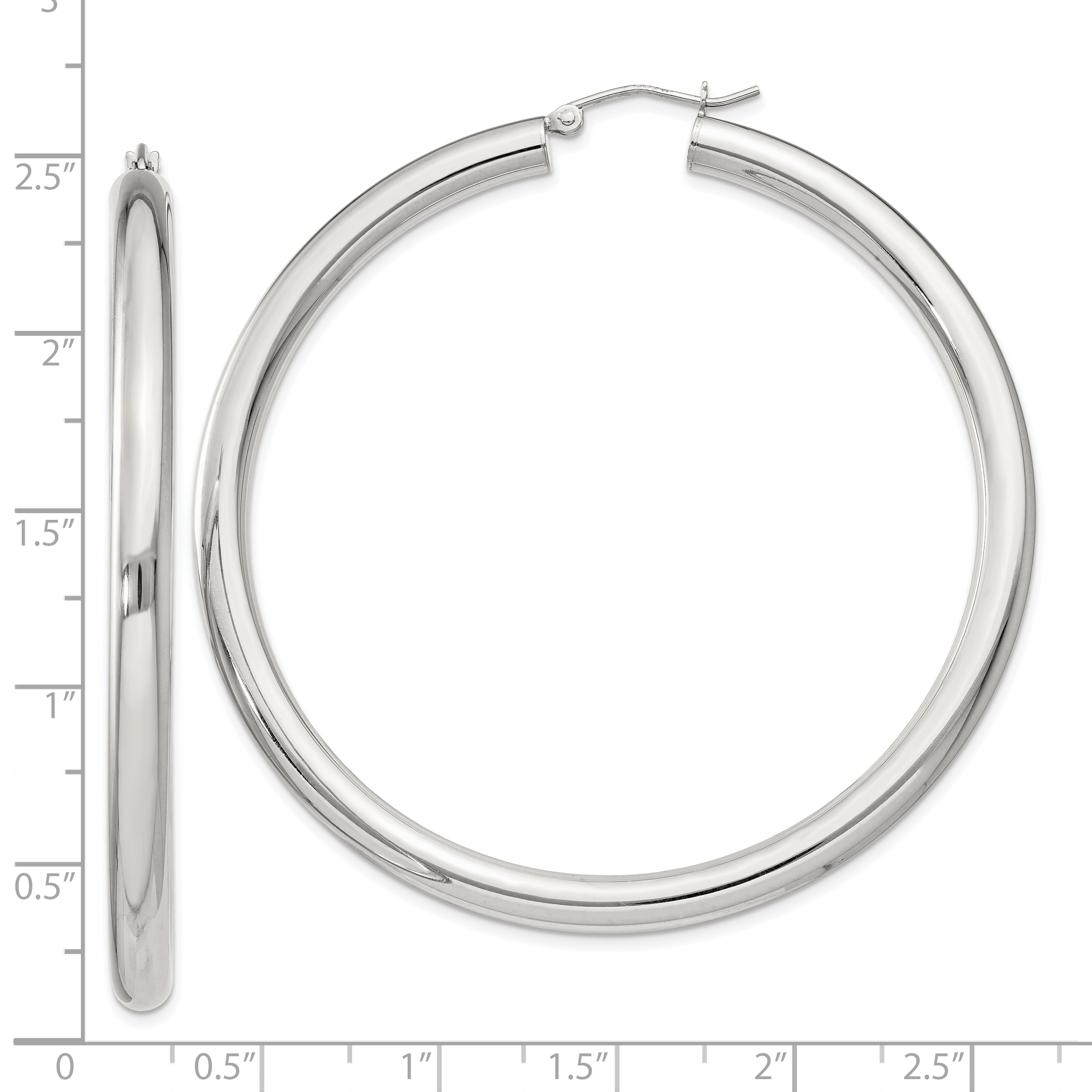  27 mm Sterling Silver 4.0mm Hoop Earrings  Unknown Friendly Weight Sterling Silver - view 70