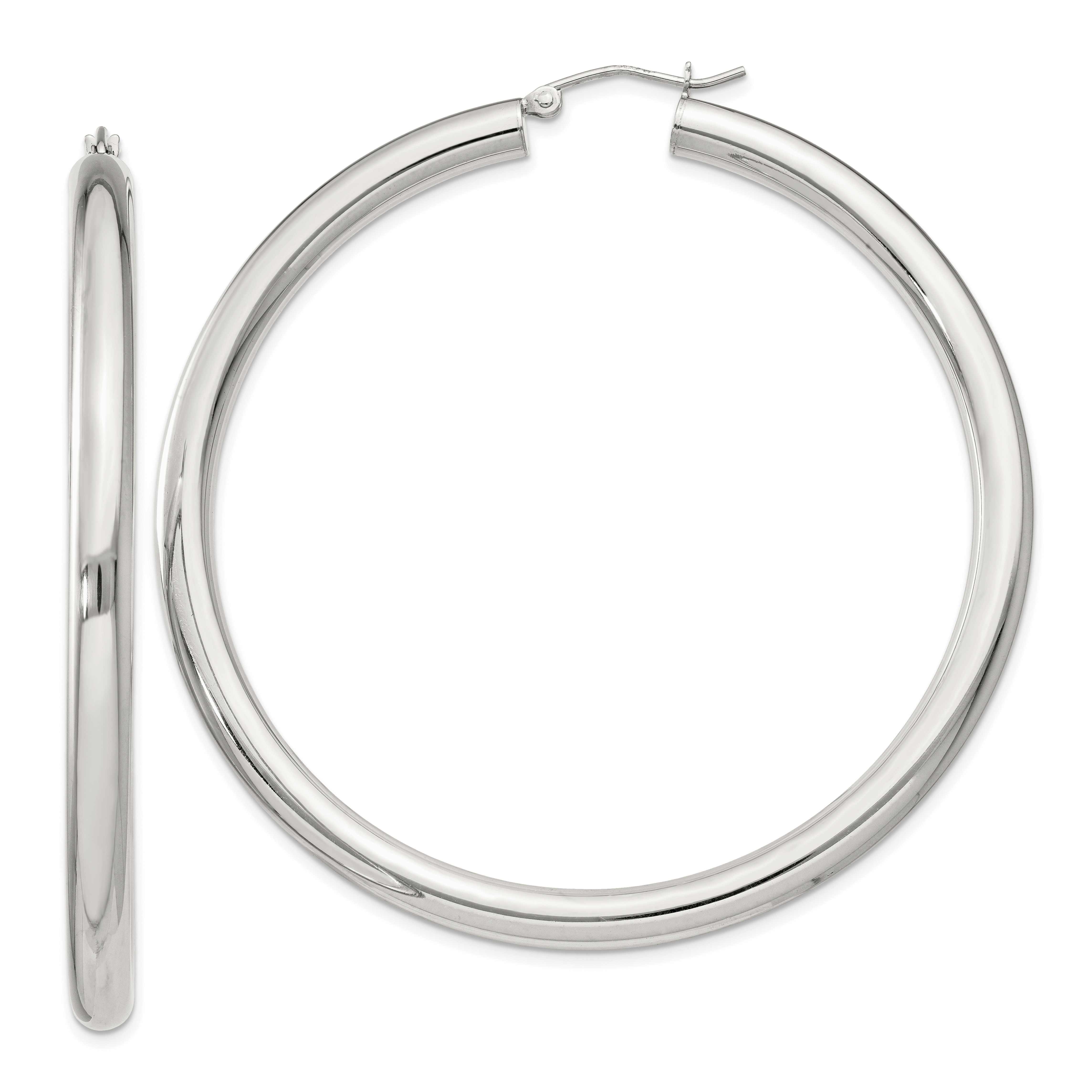  27 mm Sterling Silver 4.0mm Hoop Earrings  Unknown Friendly Weight Sterling Silver - view 71