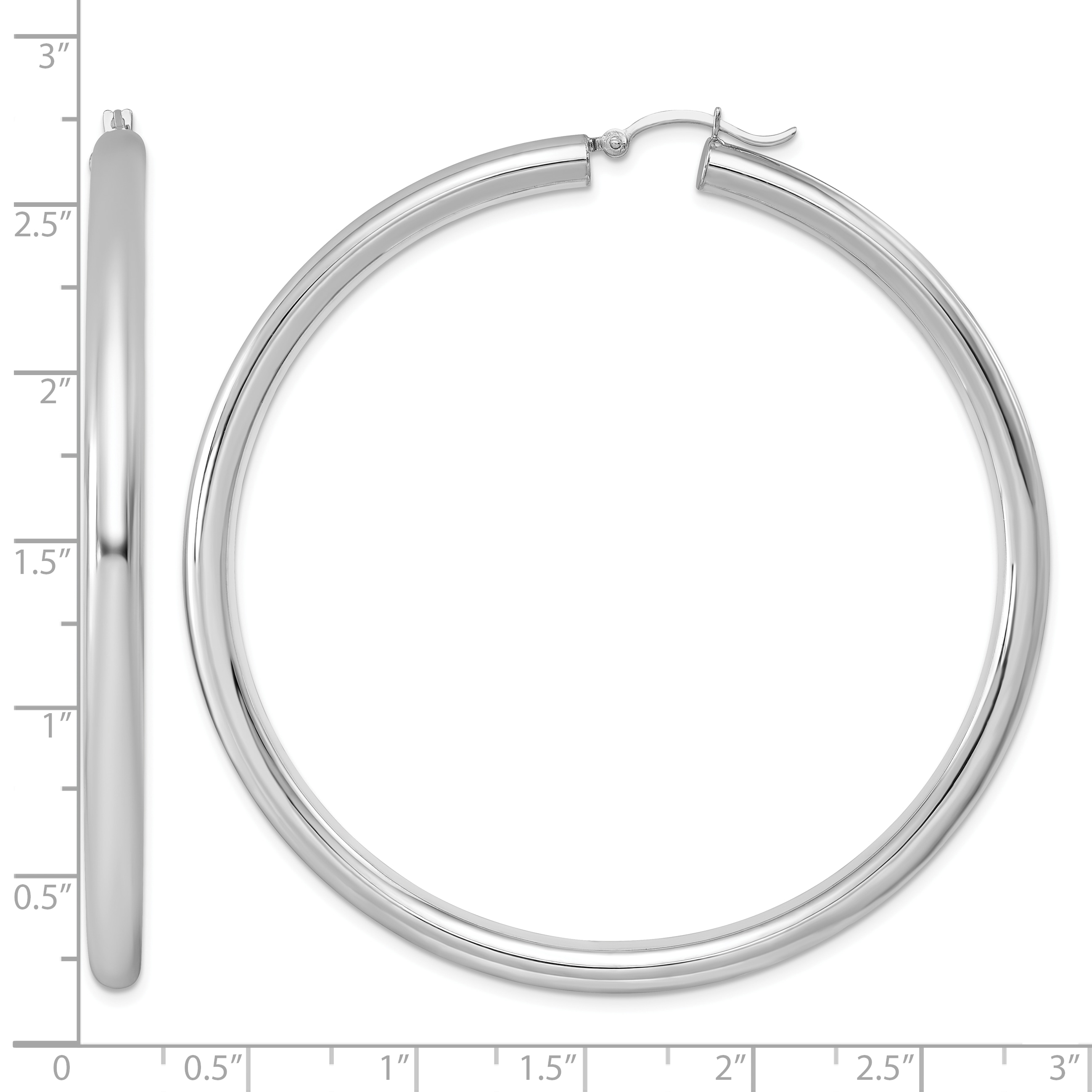  27 mm Sterling Silver 4.0mm Hoop Earrings  Unknown Friendly Weight Sterling Silver - view 75