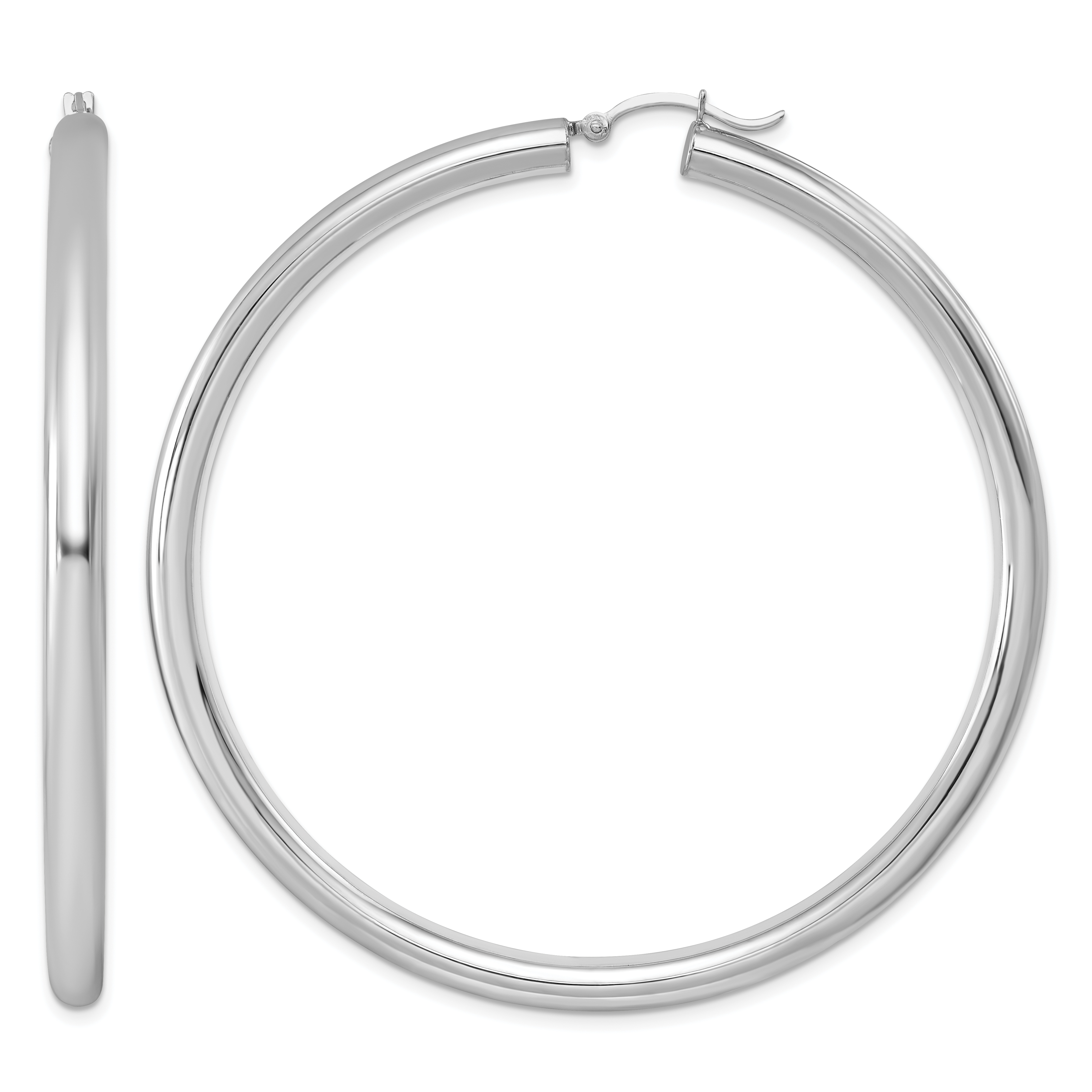  27 mm Sterling Silver 4.0mm Hoop Earrings  Unknown Friendly Weight Sterling Silver - view 76