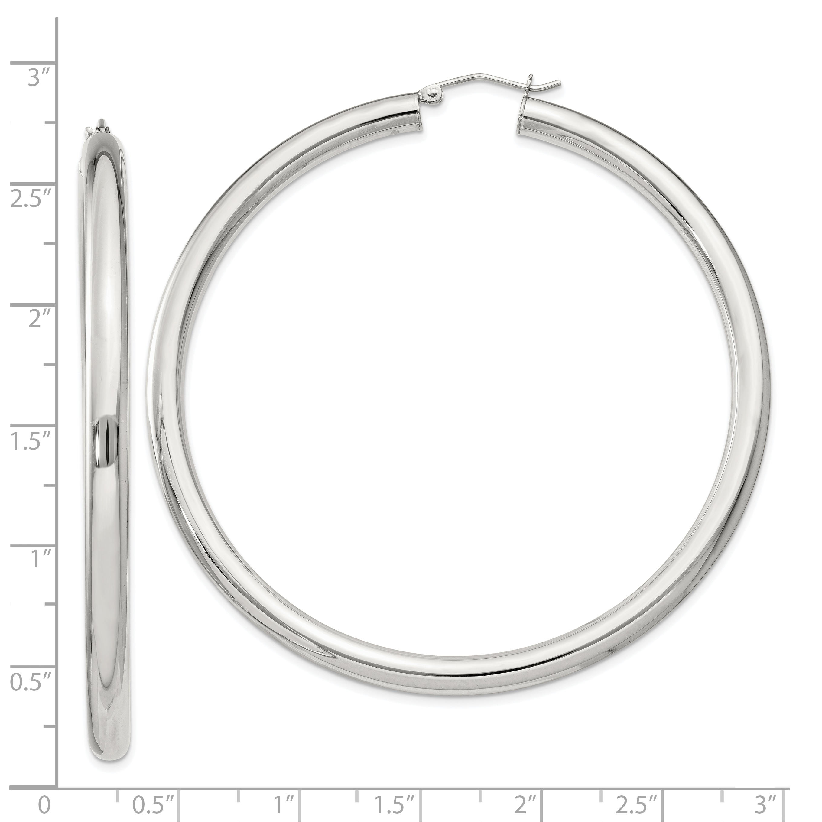  27 mm Sterling Silver 4.0mm Hoop Earrings  Unknown Friendly Weight Sterling Silver - view 79