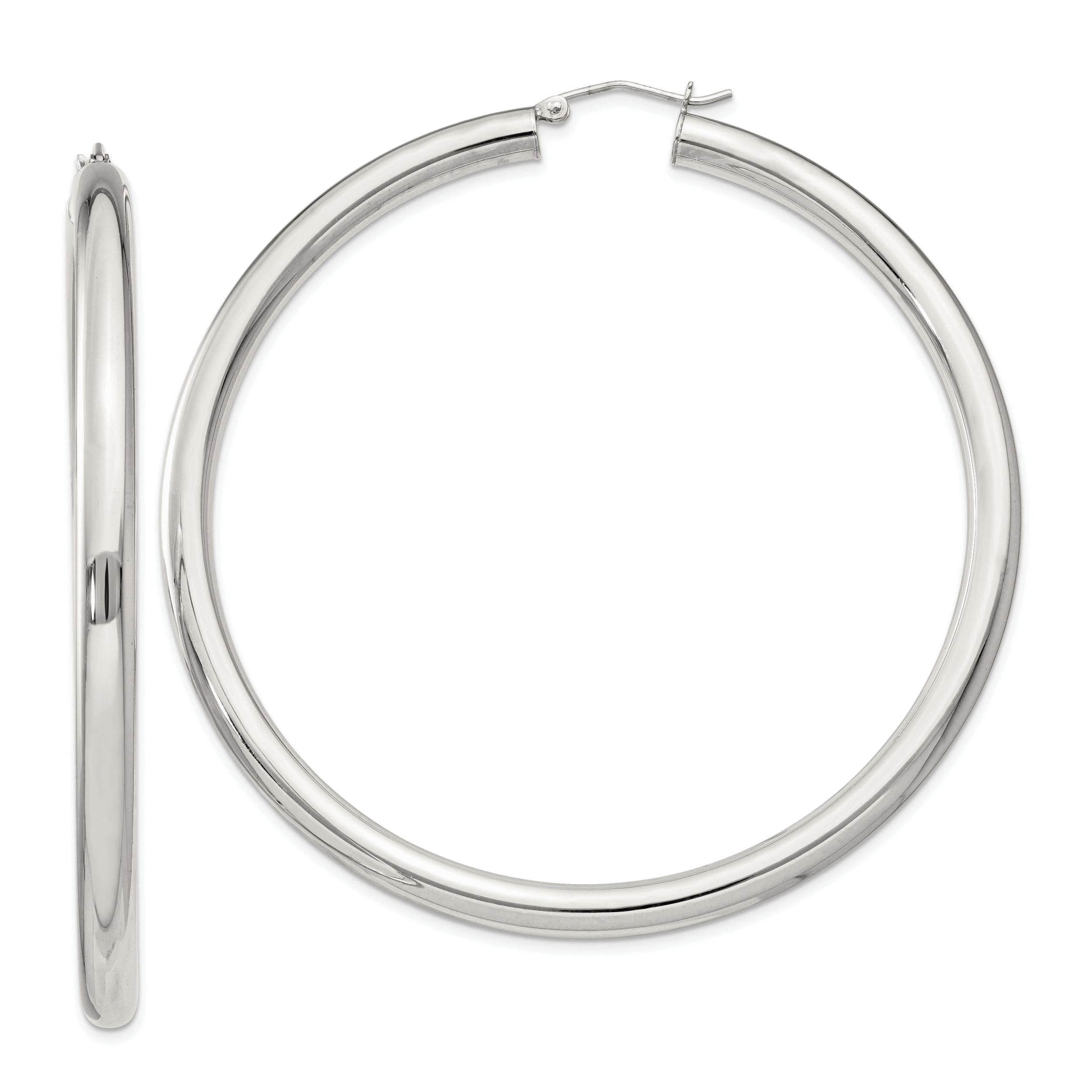  27 mm Sterling Silver 4.0mm Hoop Earrings  Unknown Friendly Weight Sterling Silver - view 80