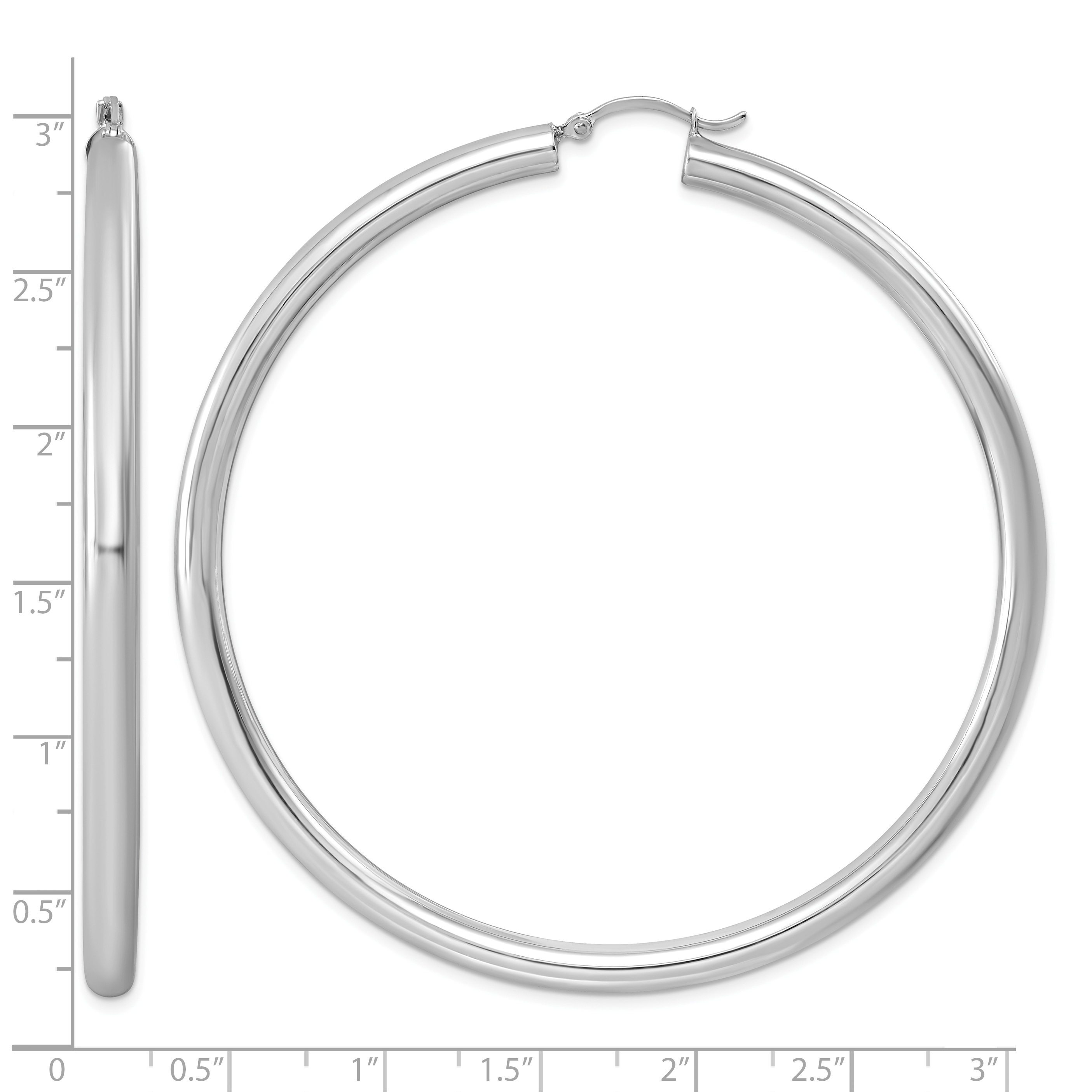  27 mm Sterling Silver 4.0mm Hoop Earrings  Unknown Friendly Weight Sterling Silver - view 84