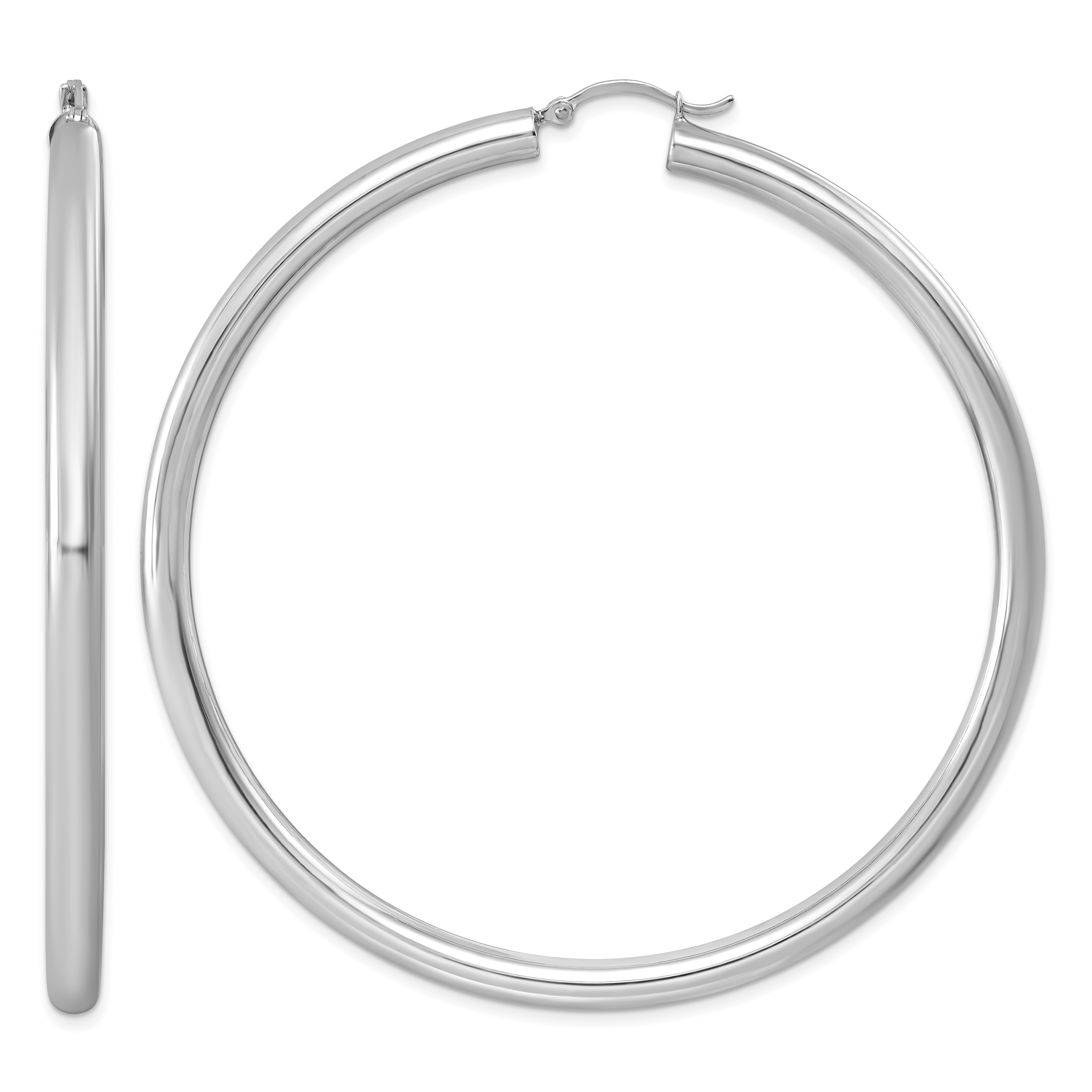  27 mm Sterling Silver 4.0mm Hoop Earrings  Unknown Friendly Weight Sterling Silver - view 85