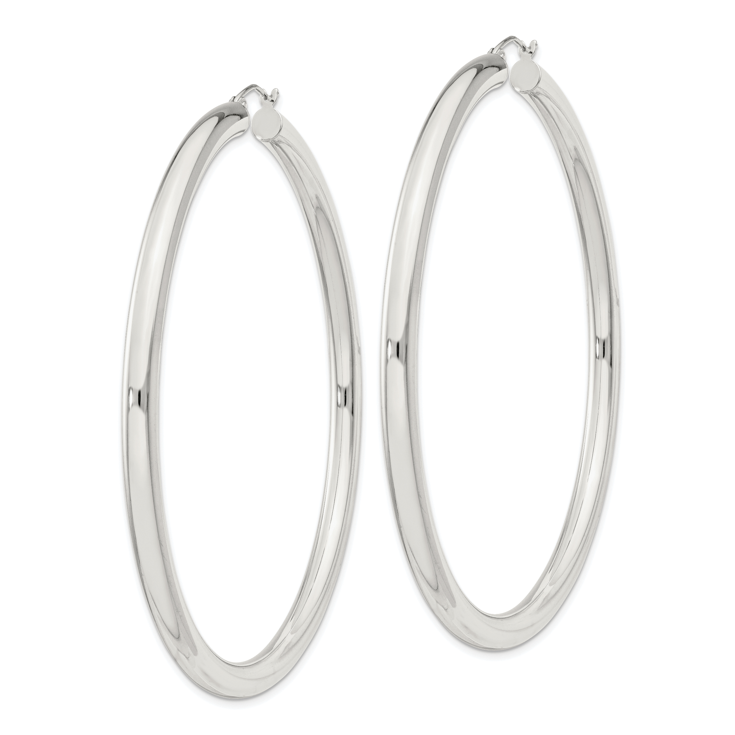  27 mm Sterling Silver 4.0mm Hoop Earrings  Unknown Friendly Weight Sterling Silver - view 86