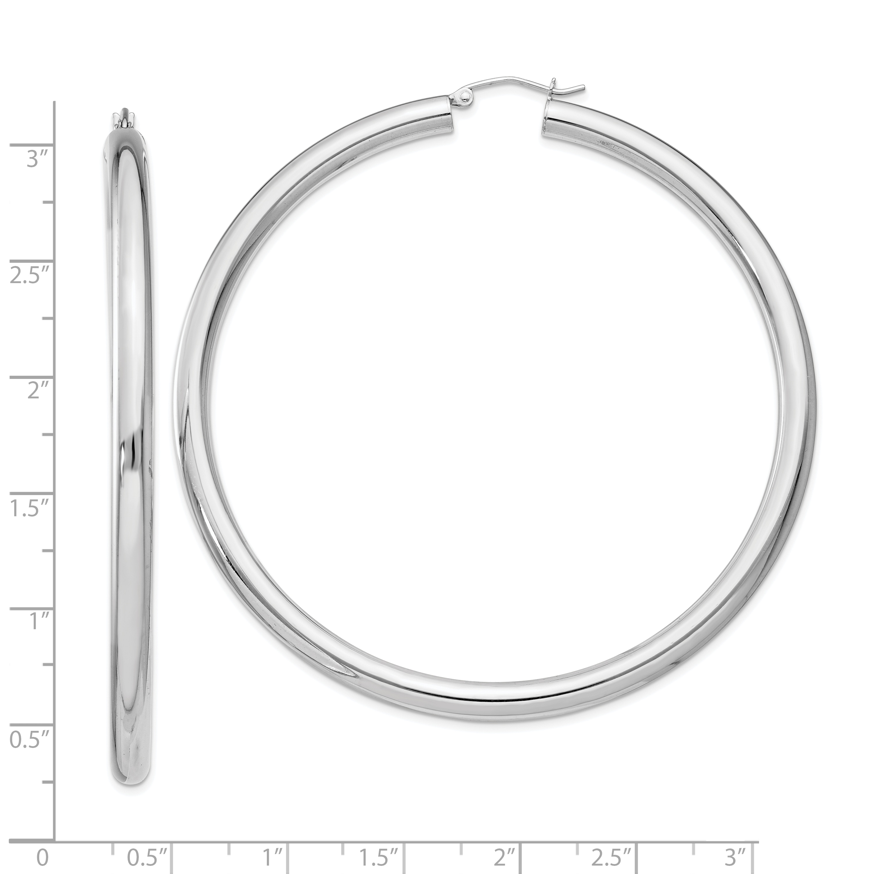  27 mm Sterling Silver 4.0mm Hoop Earrings  Unknown Friendly Weight Sterling Silver - view 88