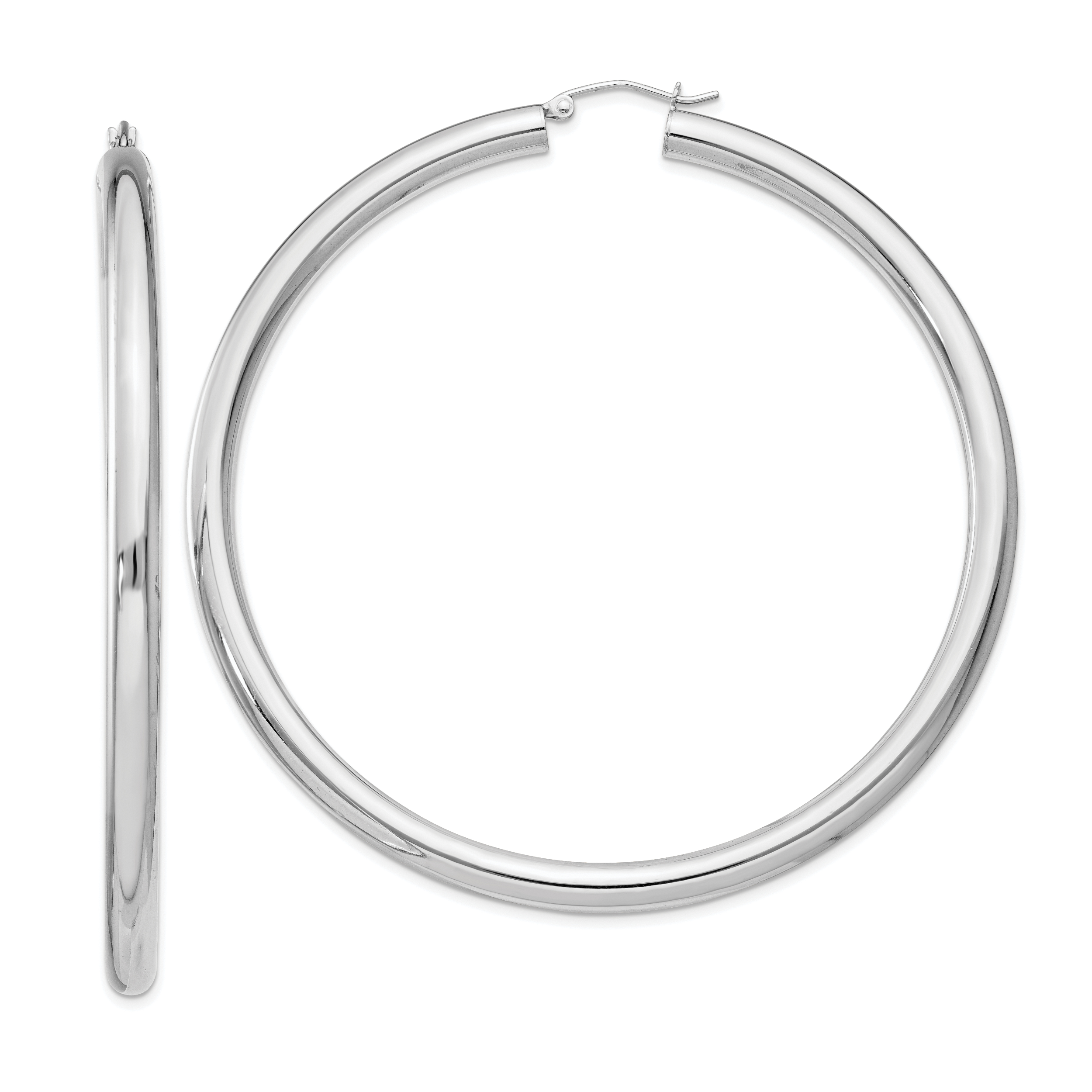  27 mm Sterling Silver 4.0mm Hoop Earrings  Unknown Friendly Weight Sterling Silver - view 89