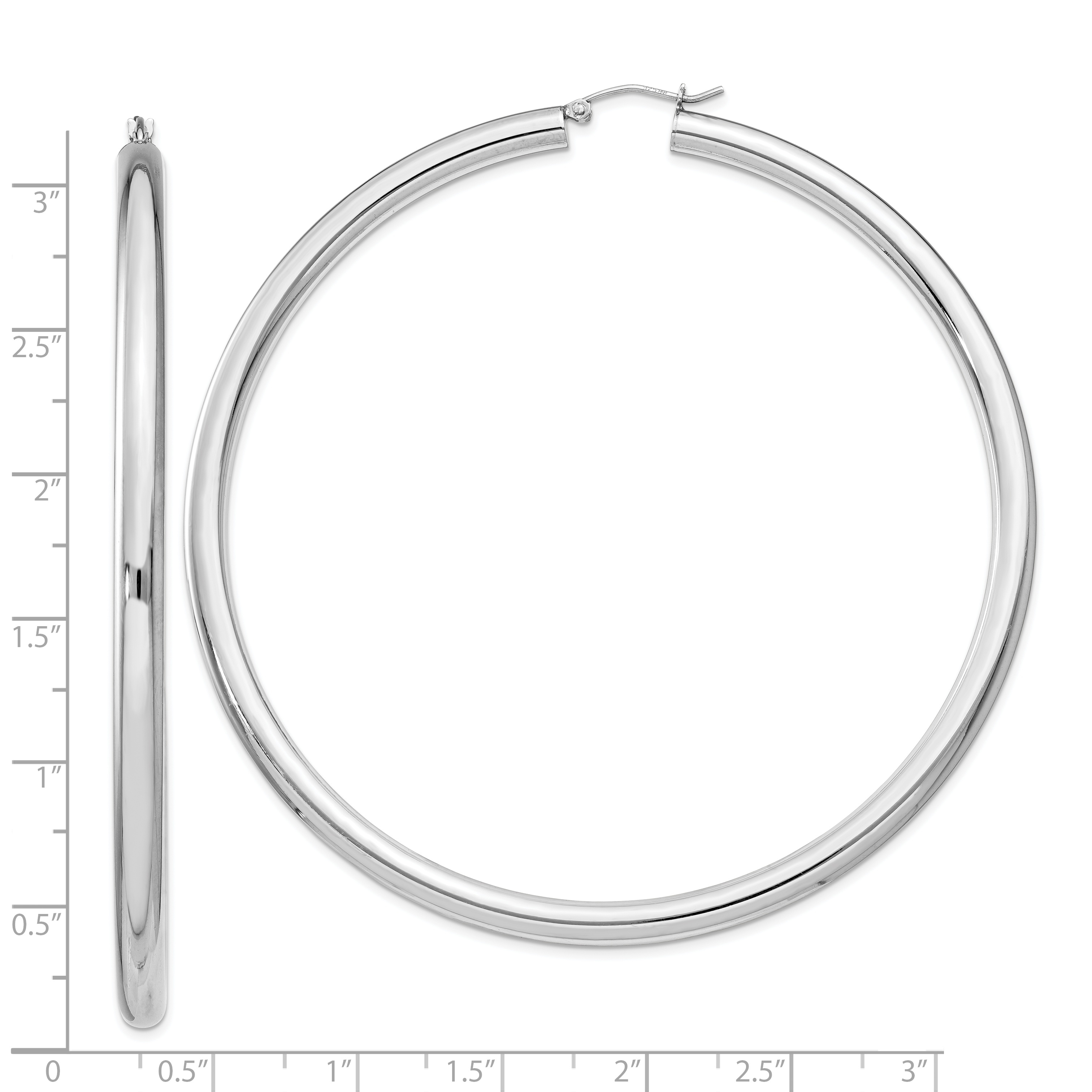  27 mm Sterling Silver 4.0mm Hoop Earrings  Unknown Friendly Weight Sterling Silver - view 92