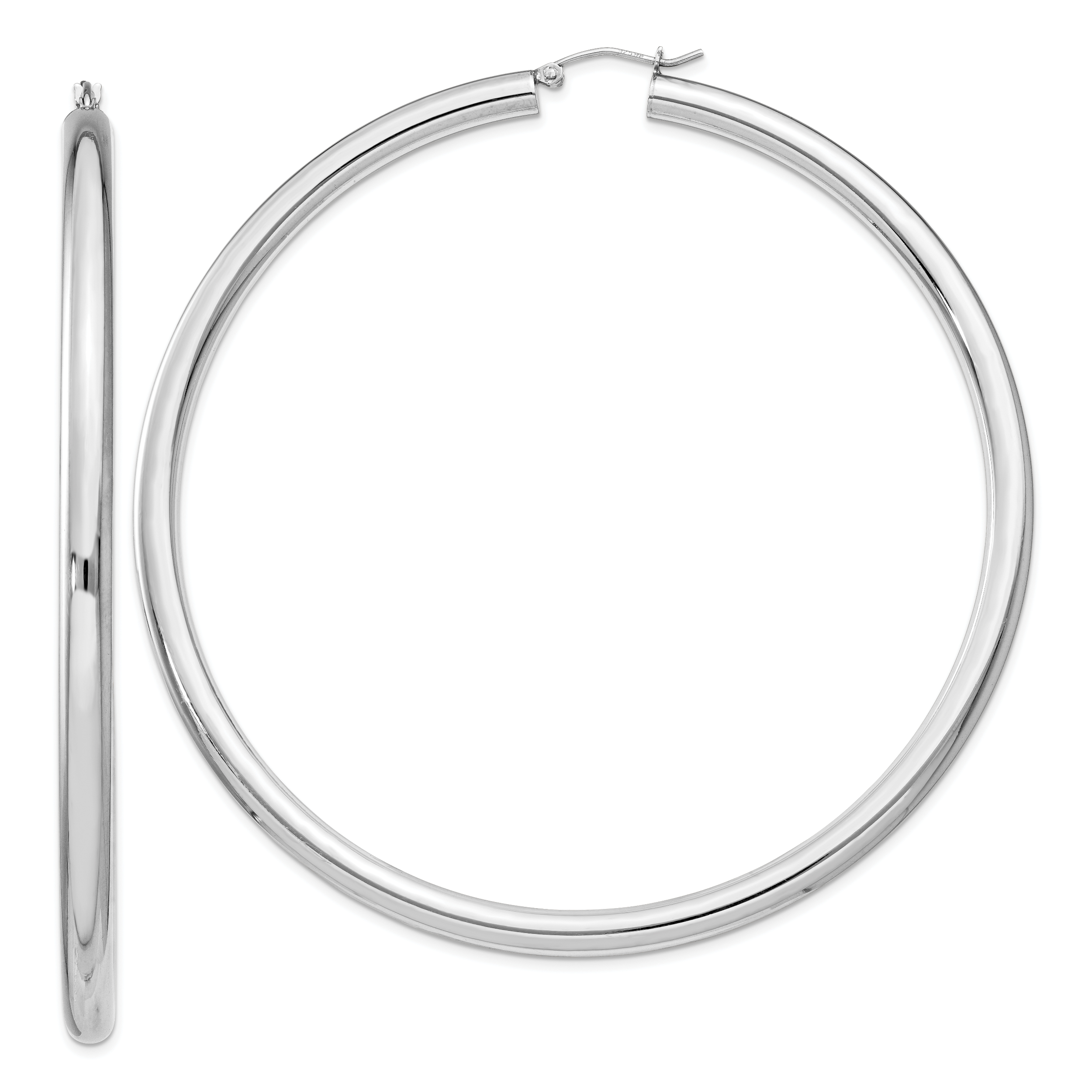  27 mm Sterling Silver 4.0mm Hoop Earrings  Unknown Friendly Weight Sterling Silver - view 93