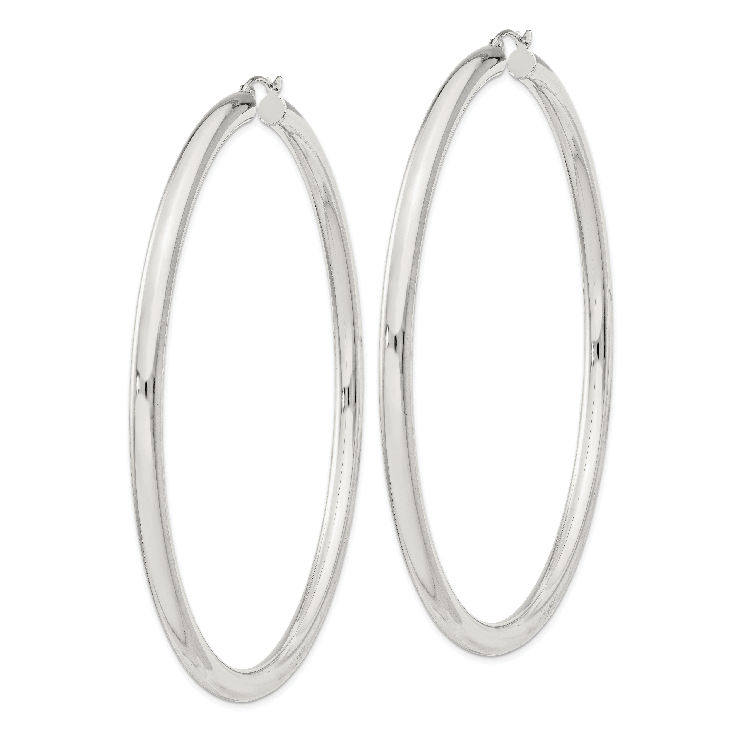  27 mm Sterling Silver 4.0mm Hoop Earrings  Unknown Friendly Weight Sterling Silver - view 94