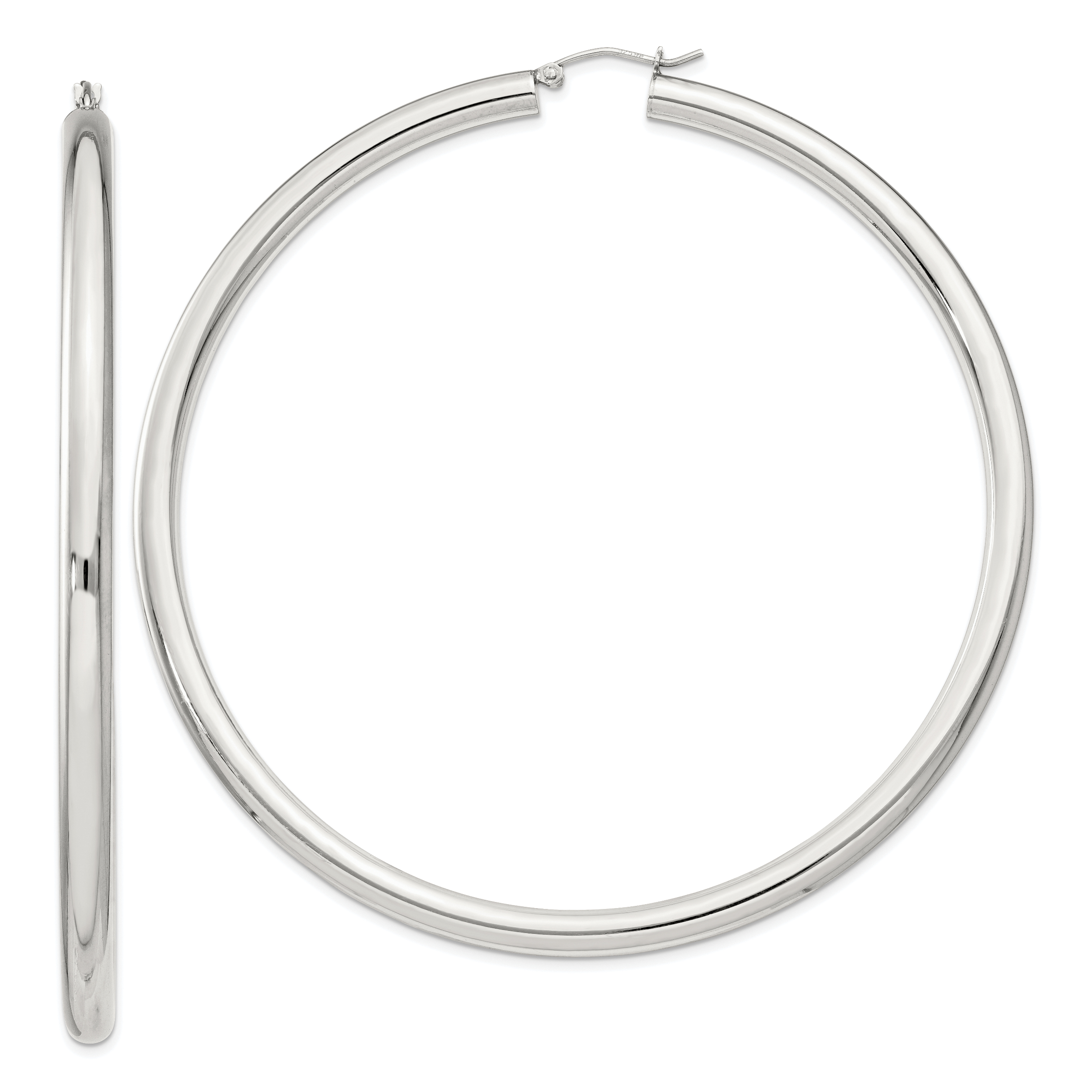  27 mm Sterling Silver 4.0mm Hoop Earrings  Unknown Friendly Weight Sterling Silver - view 97