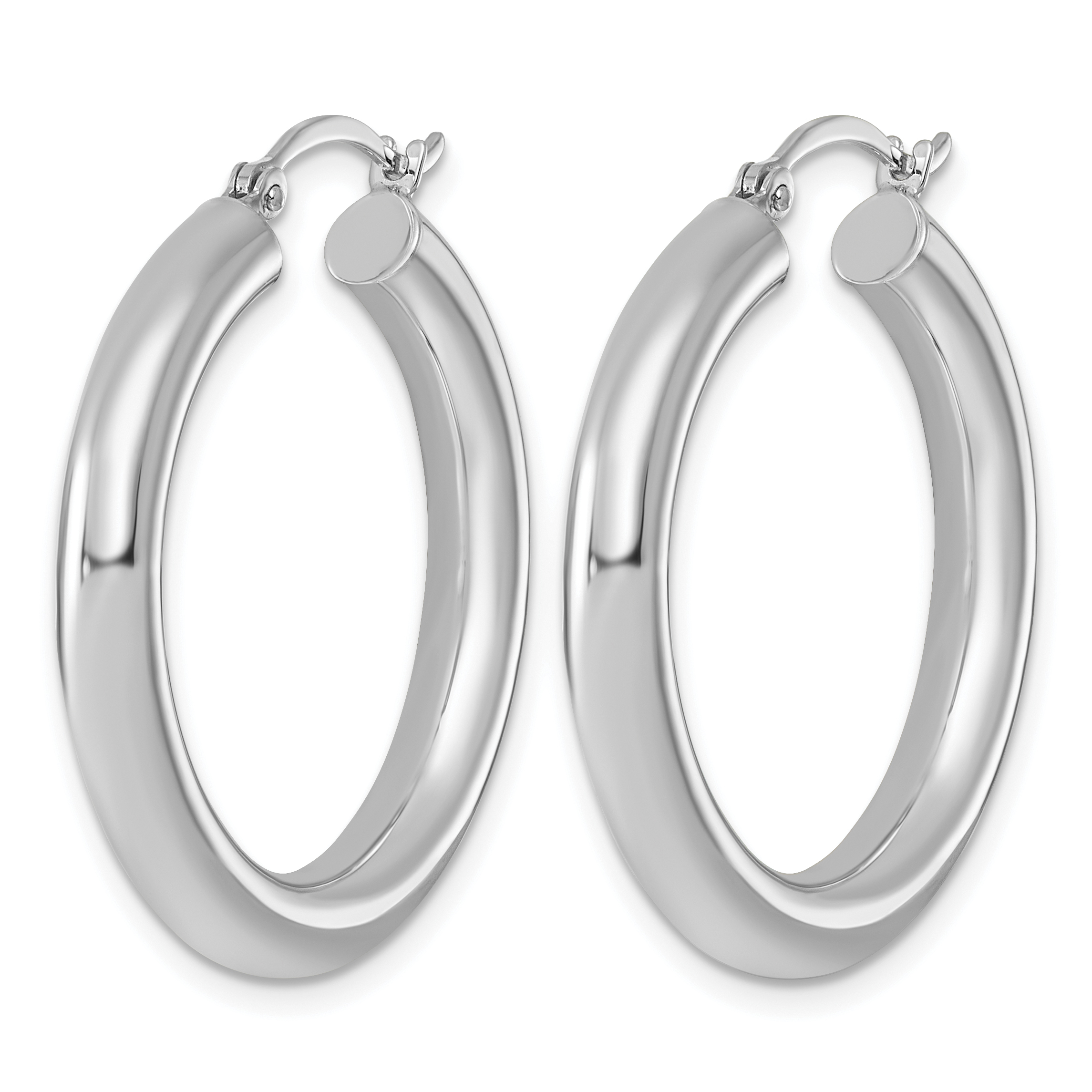  27 mm Sterling Silver 4.0mm Hoop Earrings  Unknown Friendly Weight Sterling Silver - view 10