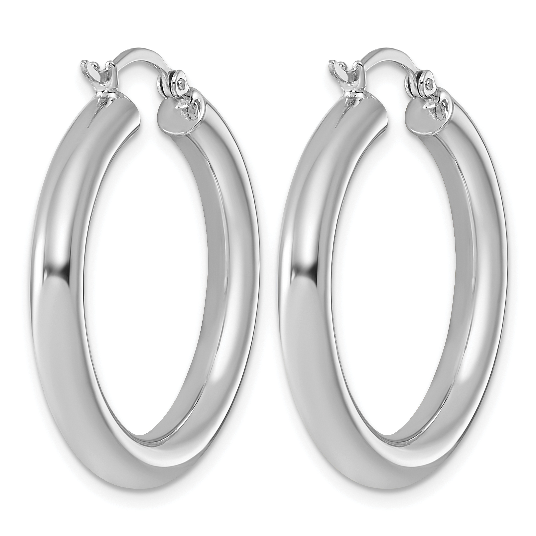  27 mm Sterling Silver 4.0mm Hoop Earrings  Unknown Friendly Weight Sterling Silver - view 12