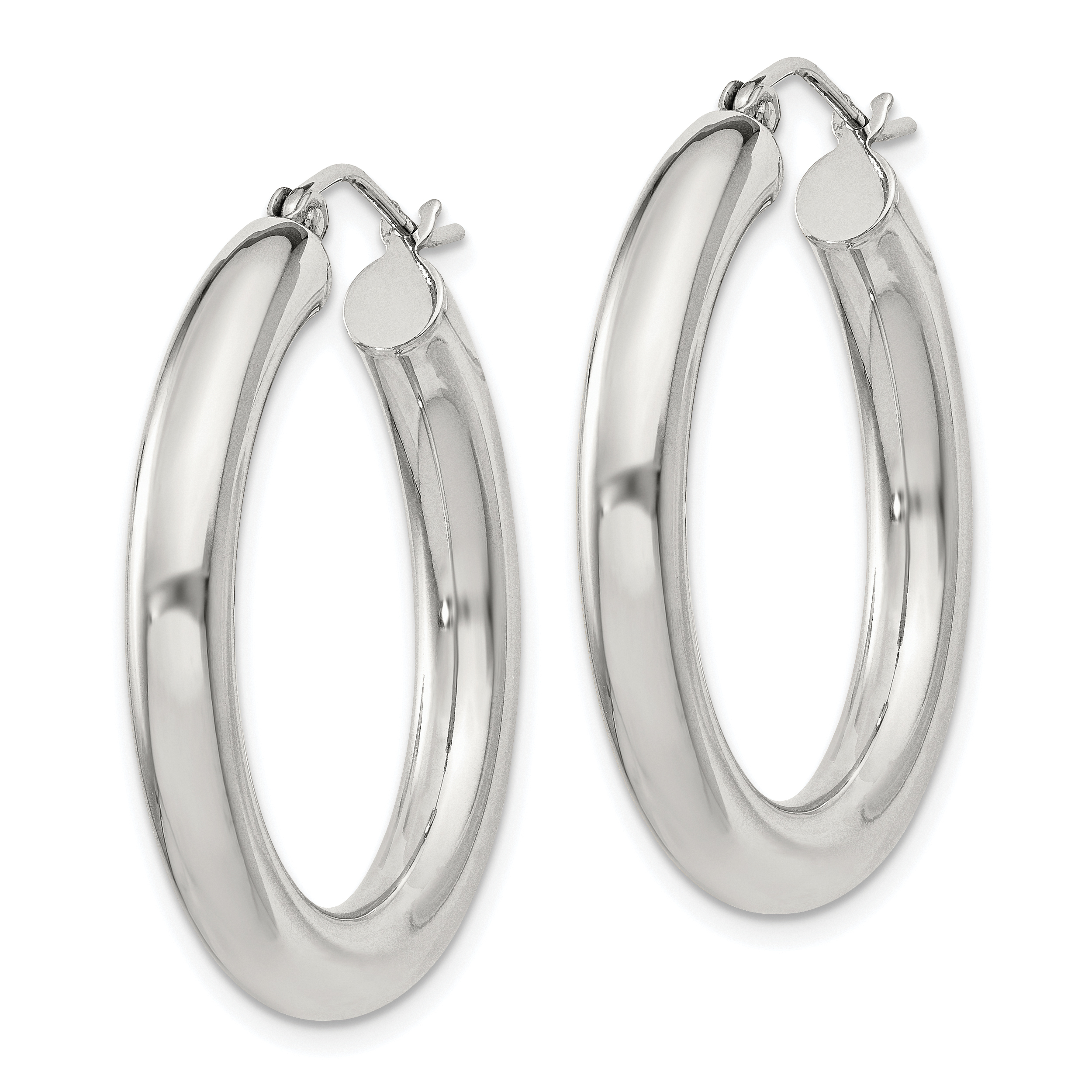  27 mm Sterling Silver 4.0mm Hoop Earrings  Unknown Friendly Weight Sterling Silver - view 15