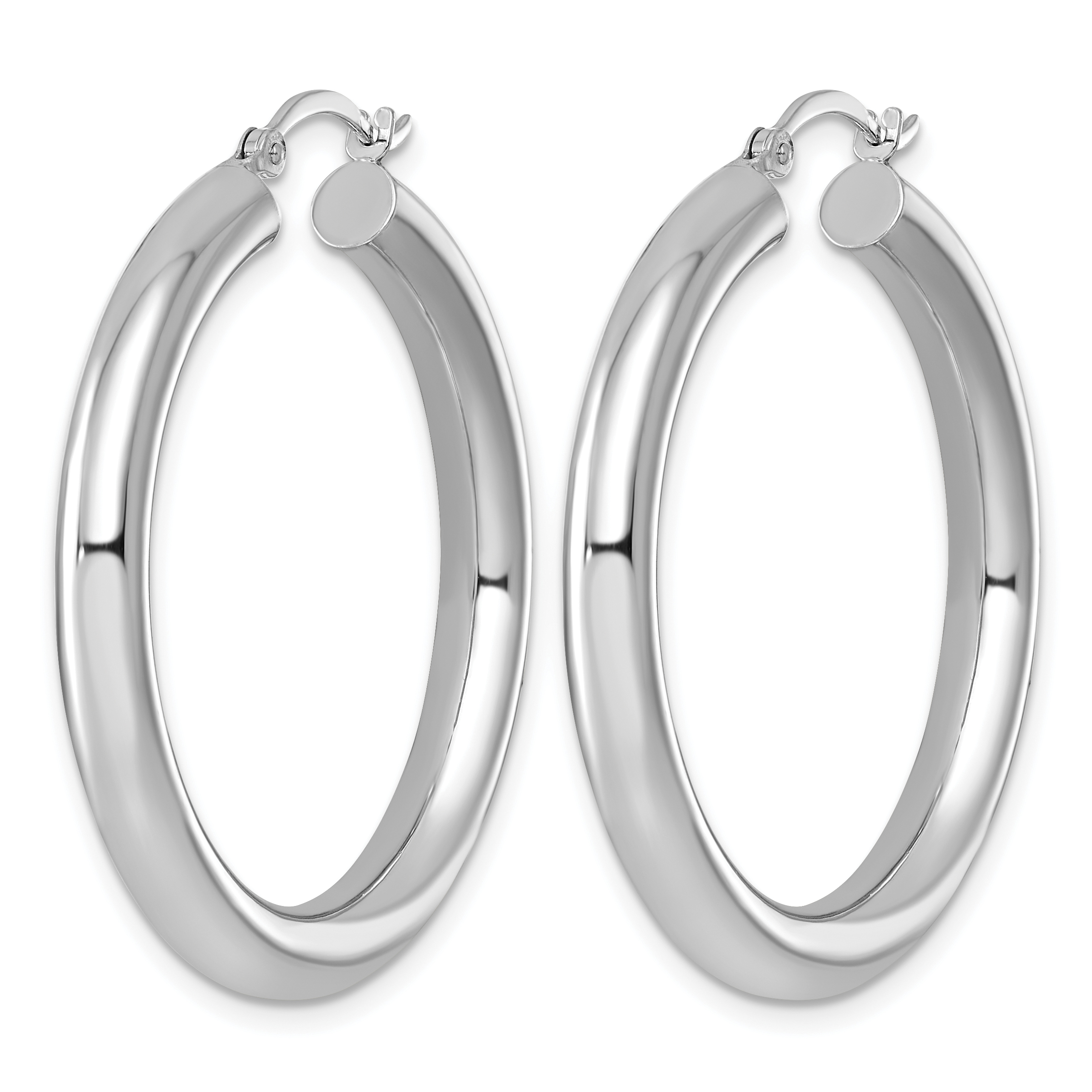  27 mm Sterling Silver 4.0mm Hoop Earrings  Unknown Friendly Weight Sterling Silver - view 19