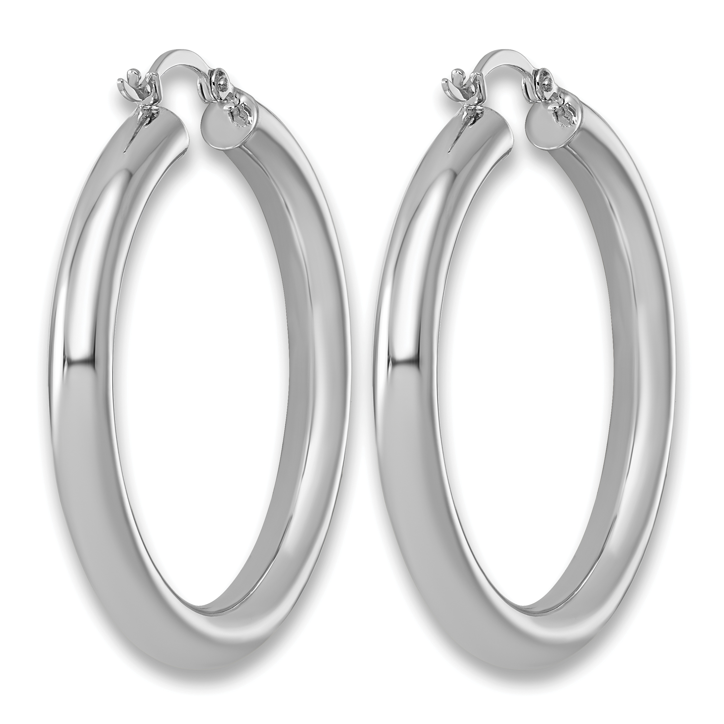  27 mm Sterling Silver 4.0mm Hoop Earrings  Unknown Friendly Weight Sterling Silver - view 21