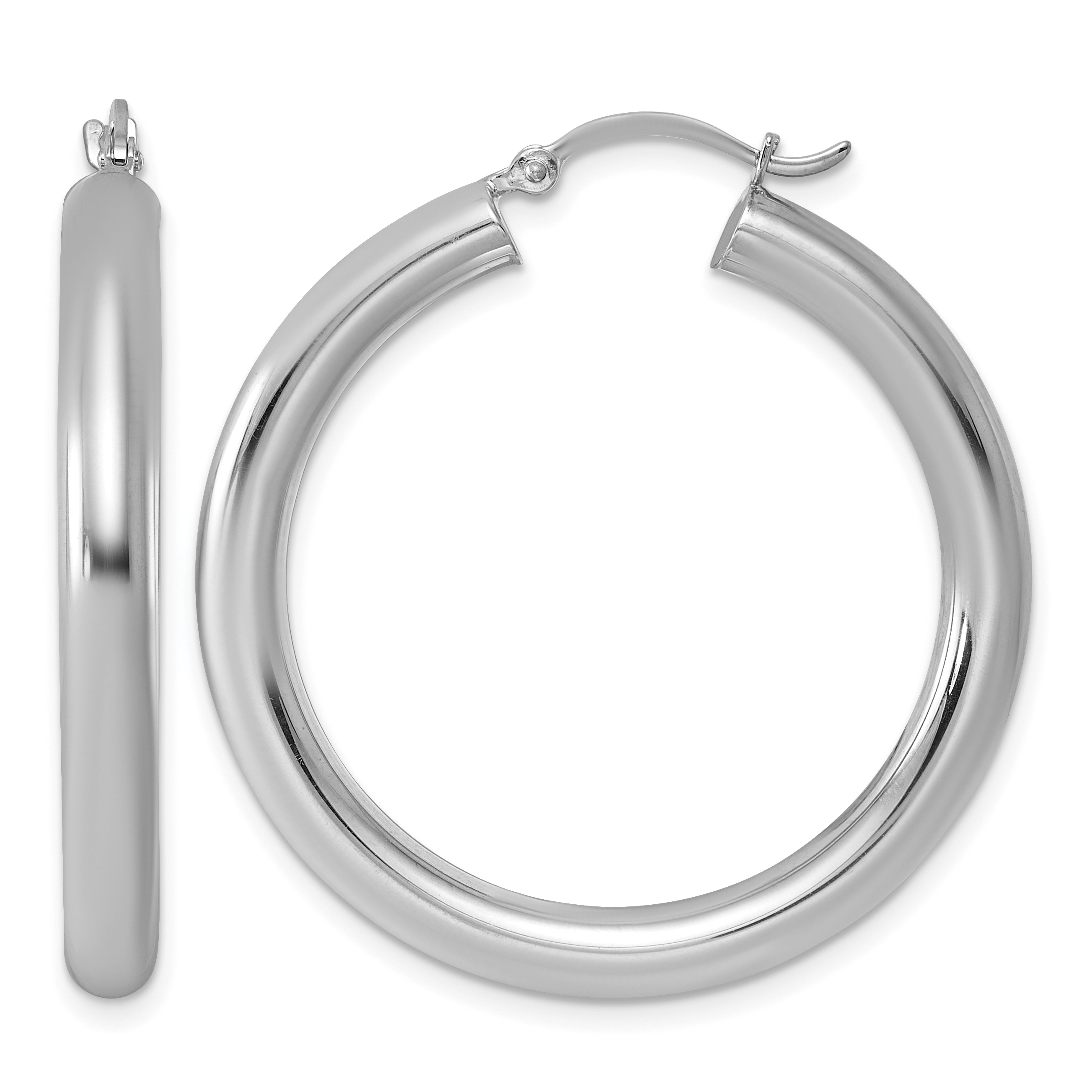  27 mm Sterling Silver 4.0mm Hoop Earrings  Unknown Friendly Weight Sterling Silver - view 23