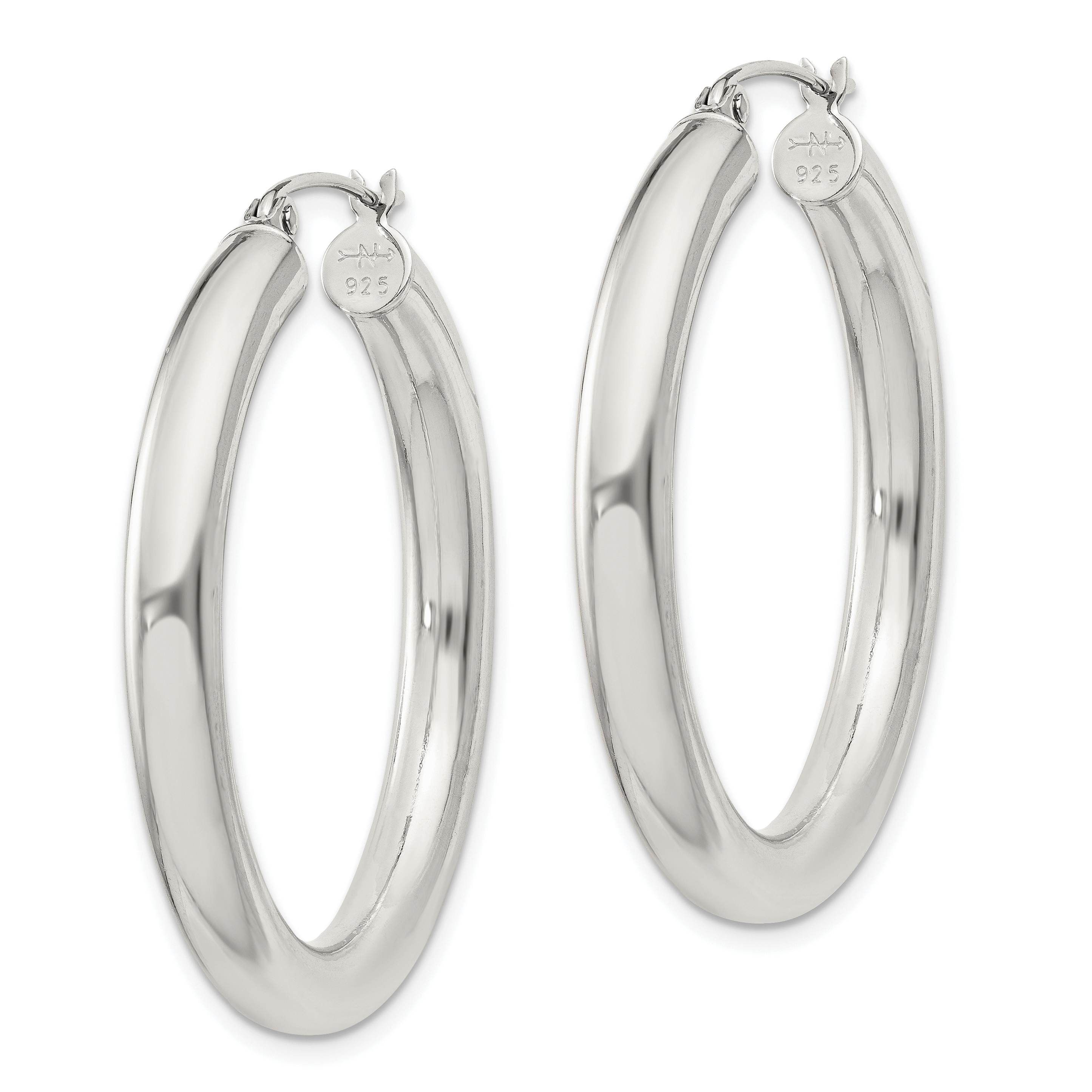 27 mm Sterling Silver 4.0mm Hoop Earrings  Unknown Friendly Weight Sterling Silver - view 24