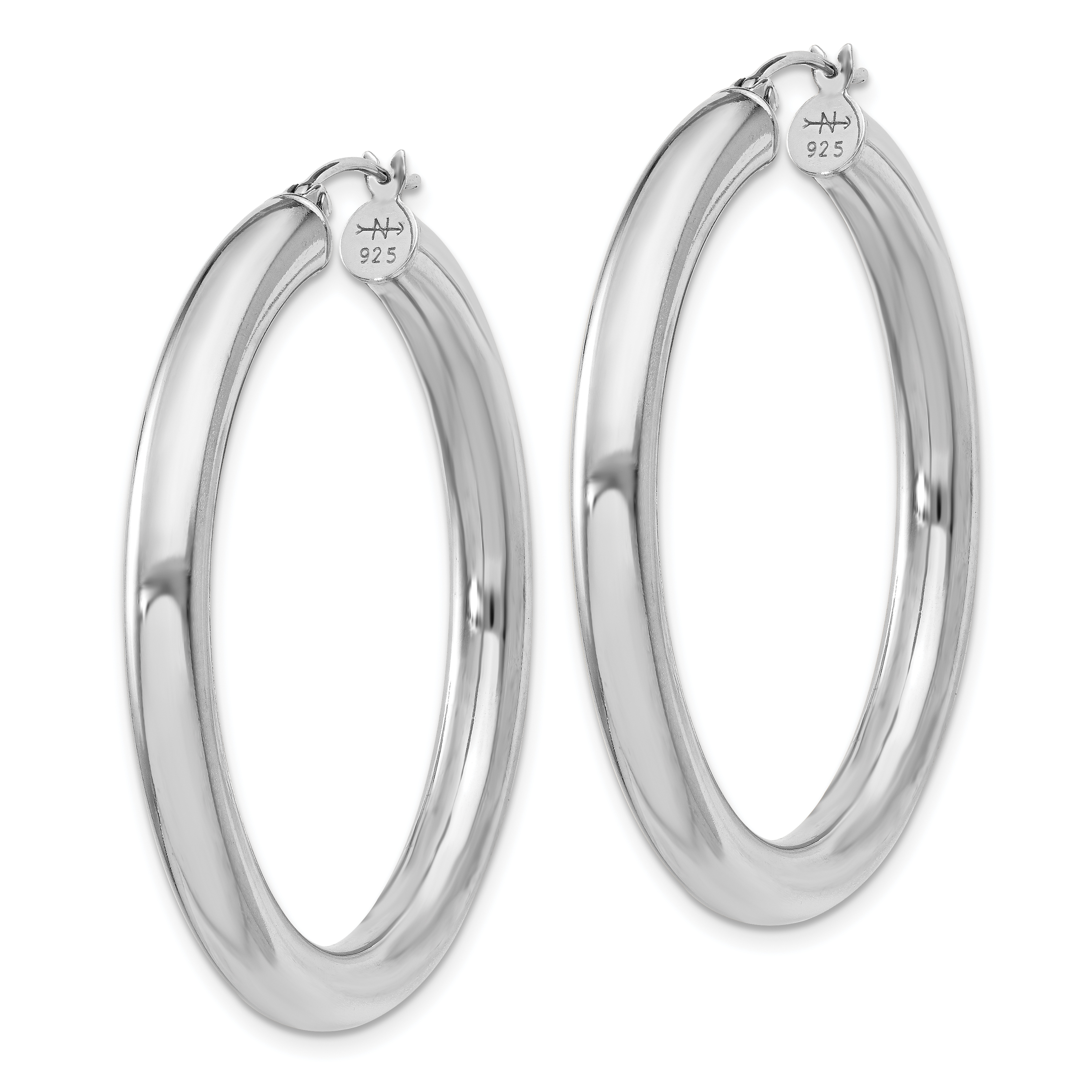  27 mm Sterling Silver 4.0mm Hoop Earrings  Unknown Friendly Weight Sterling Silver - view 28