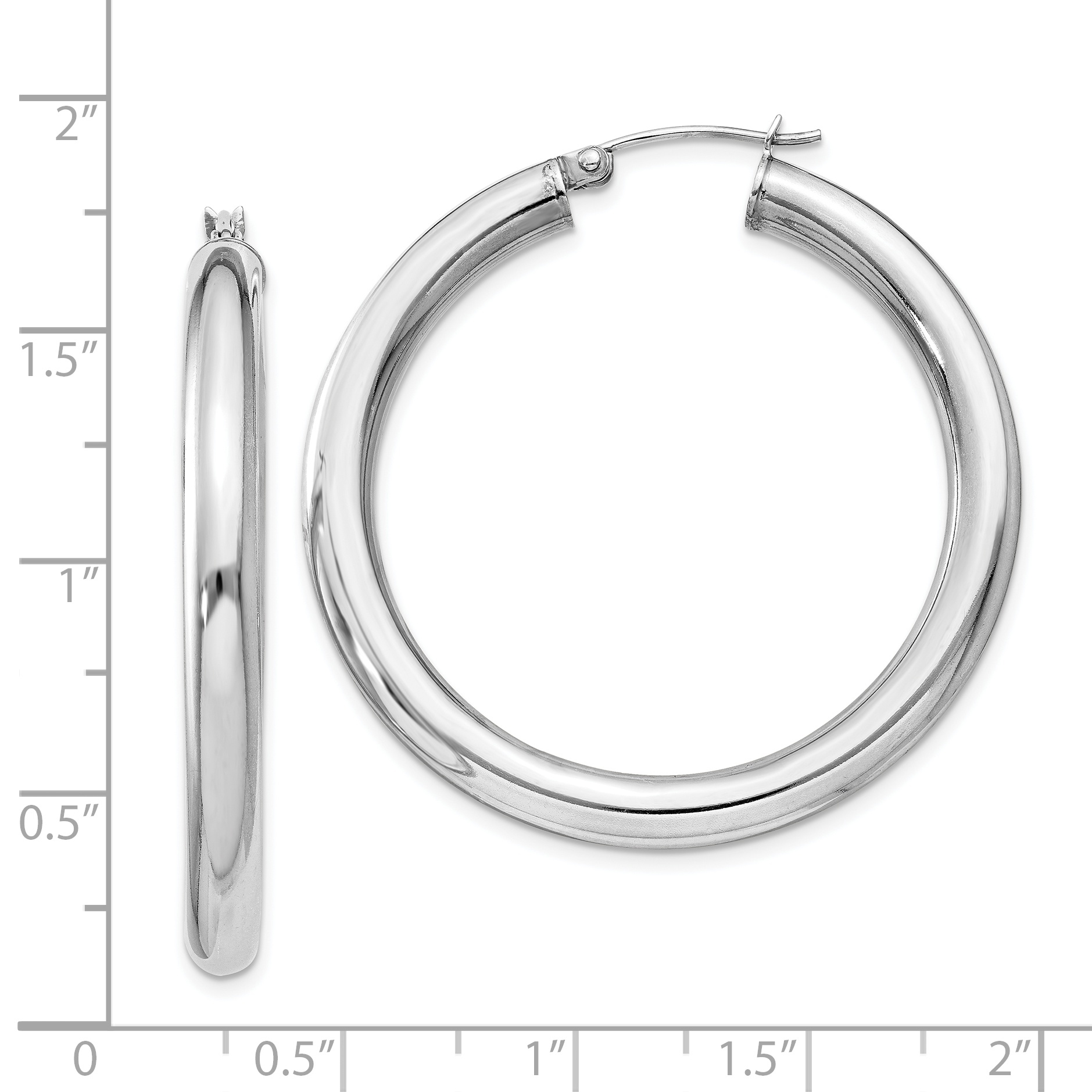 27 mm Sterling Silver 4.0mm Hoop Earrings  Unknown Friendly Weight Sterling Silver - view 30