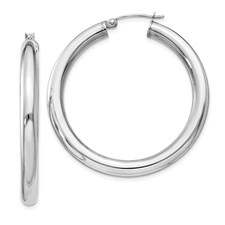  27 mm Sterling Silver 4.0mm Hoop Earrings  Unknown Friendly Weight Sterling Silver - view 31