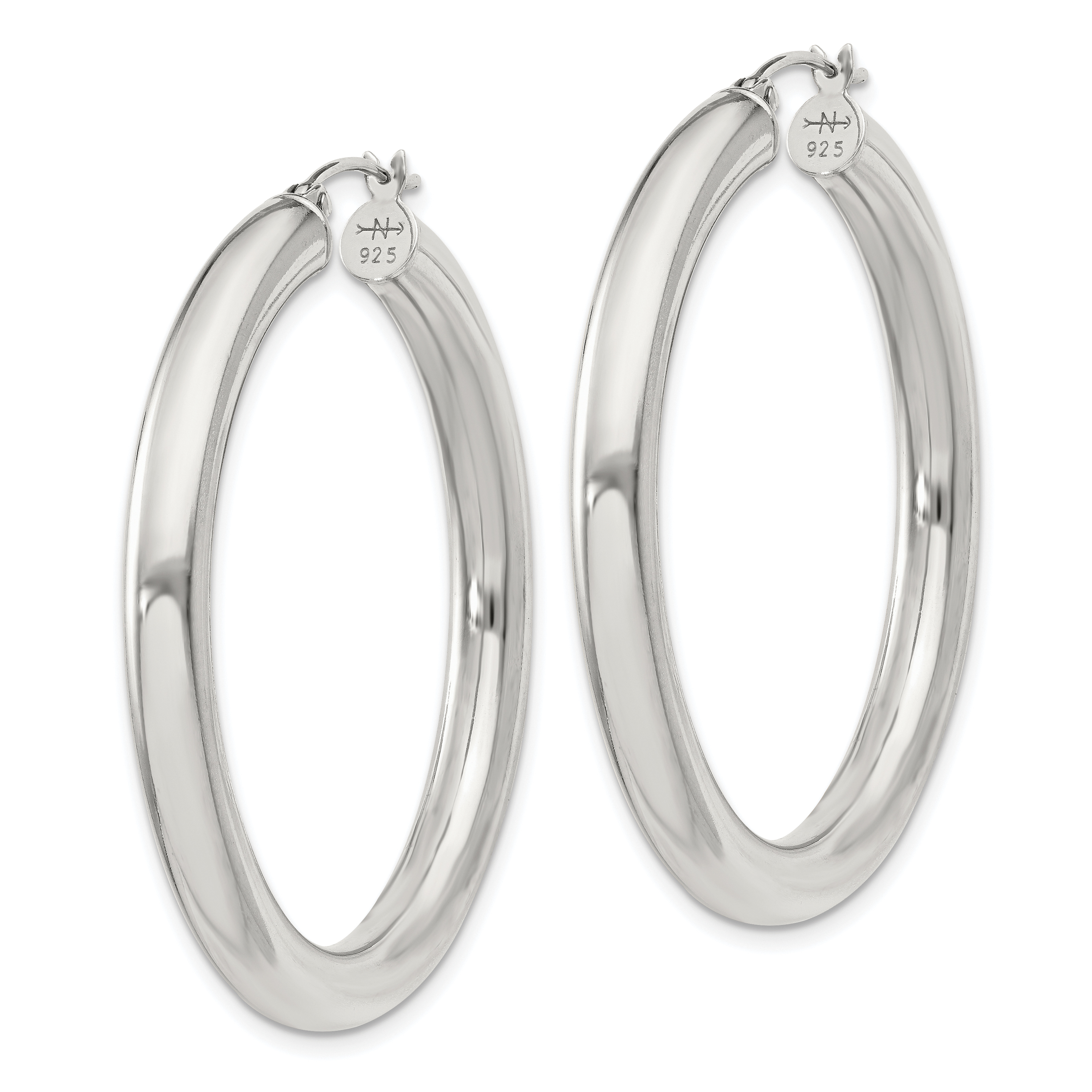  27 mm Sterling Silver 4.0mm Hoop Earrings  Unknown Friendly Weight Sterling Silver - view 32