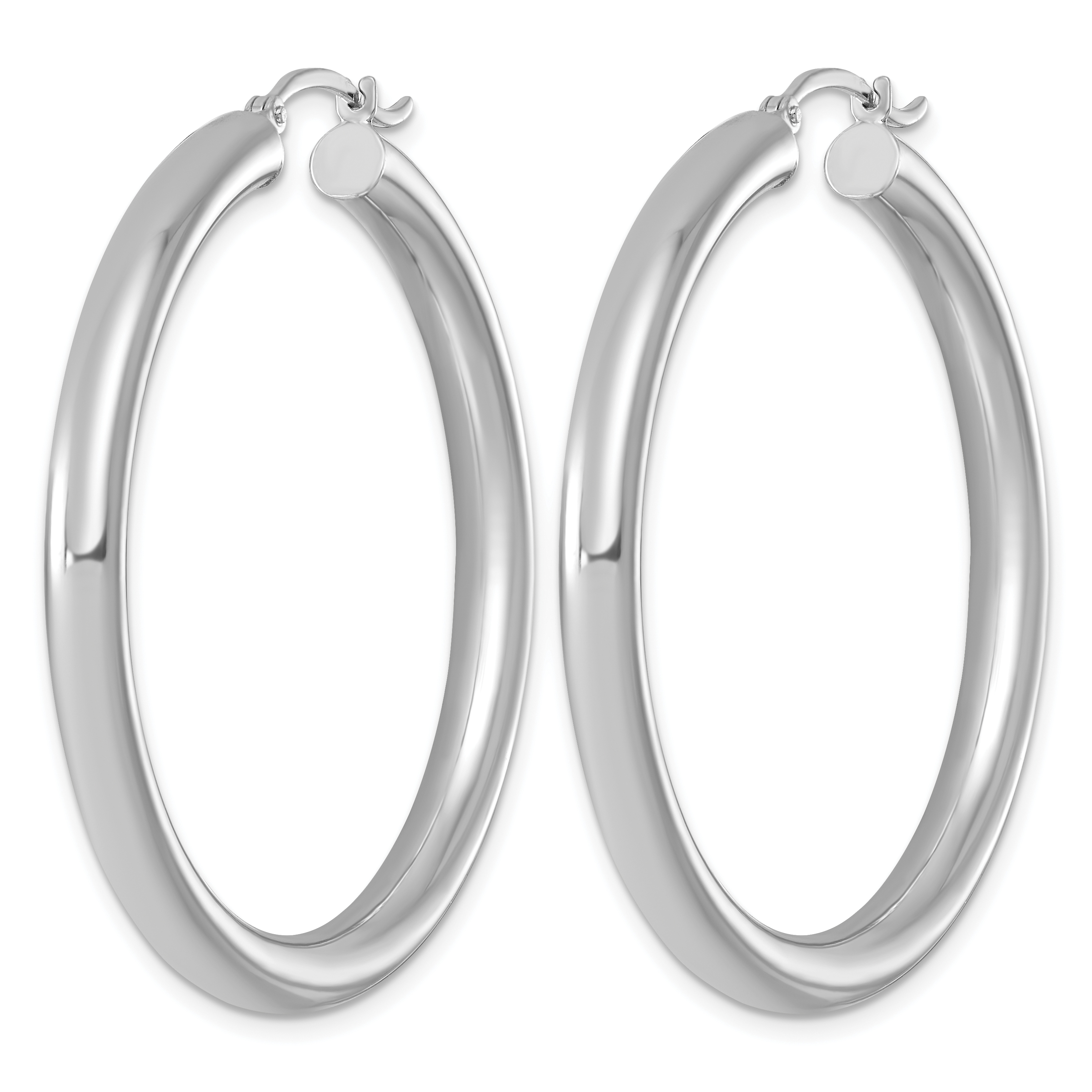  27 mm Sterling Silver 4.0mm Hoop Earrings  Unknown Friendly Weight Sterling Silver - view 36