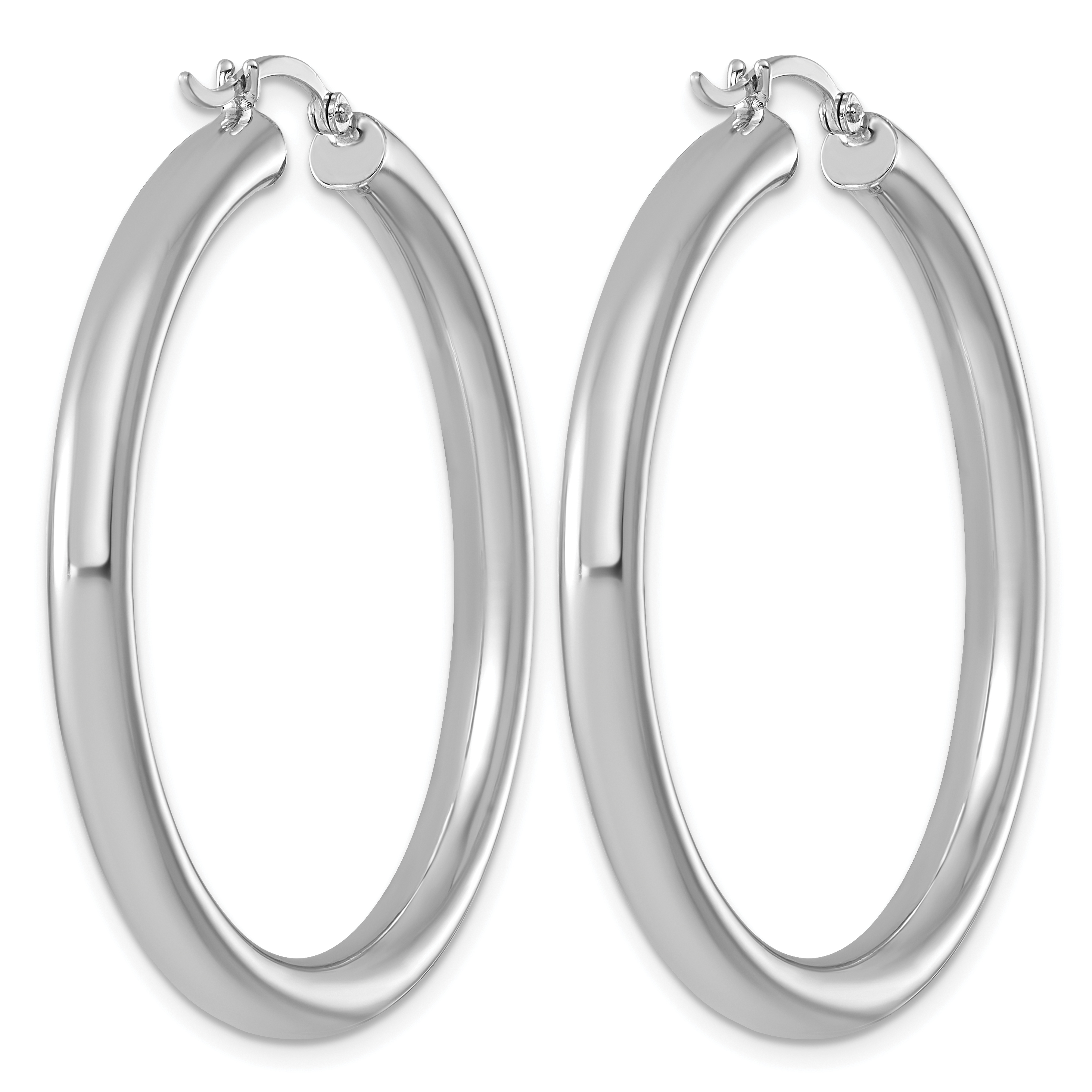  27 mm Sterling Silver 4.0mm Hoop Earrings  Unknown Friendly Weight Sterling Silver - view 38