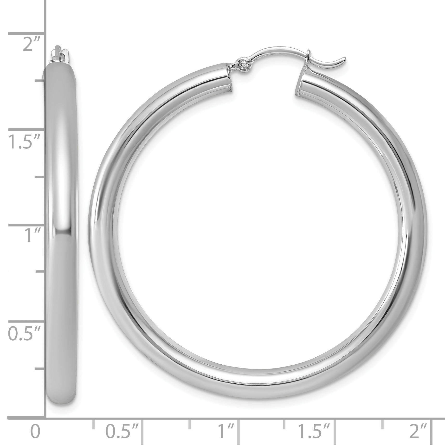  27 mm Sterling Silver 4.0mm Hoop Earrings  Unknown Friendly Weight Sterling Silver - view 39