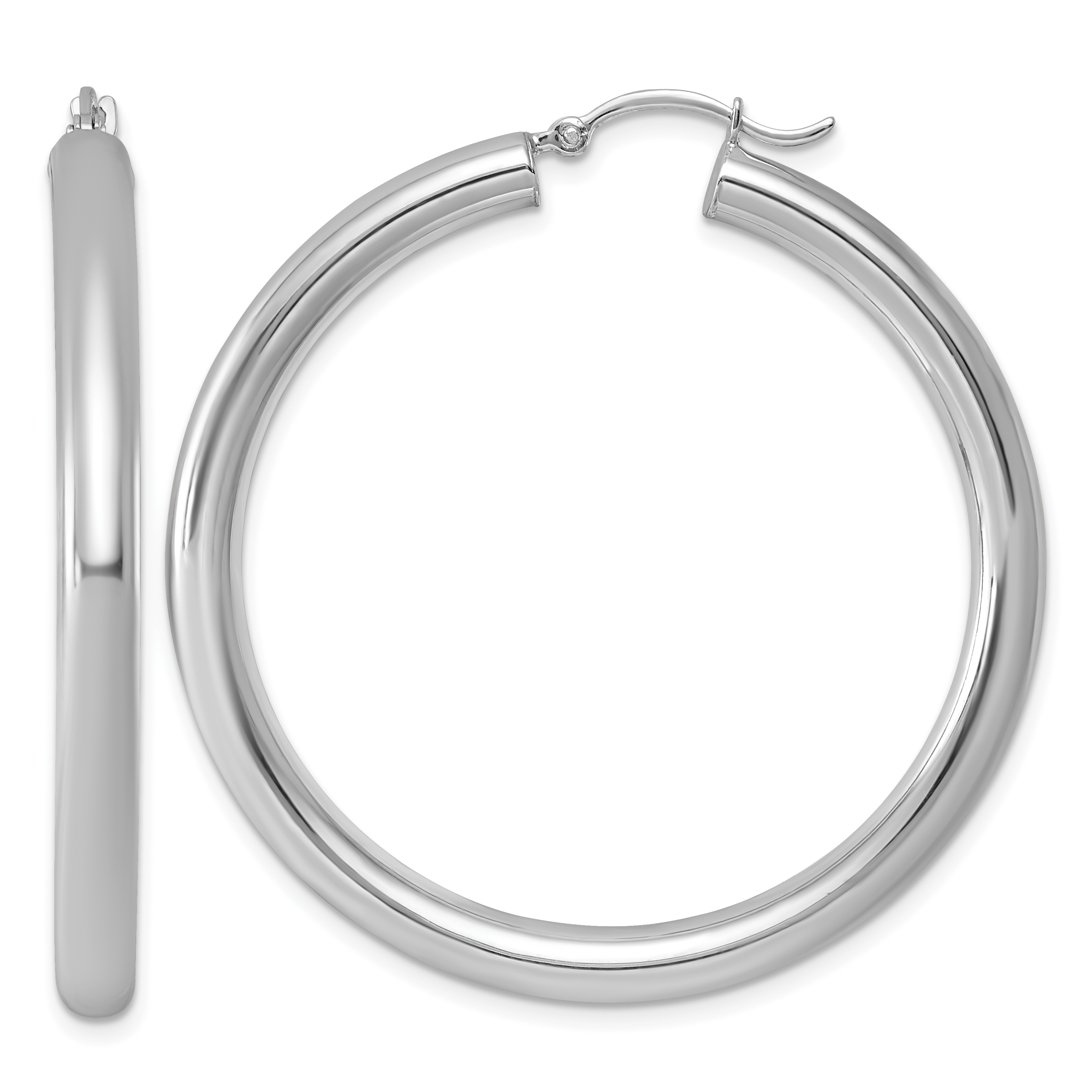  27 mm Sterling Silver 4.0mm Hoop Earrings  Unknown Friendly Weight Sterling Silver - view 40