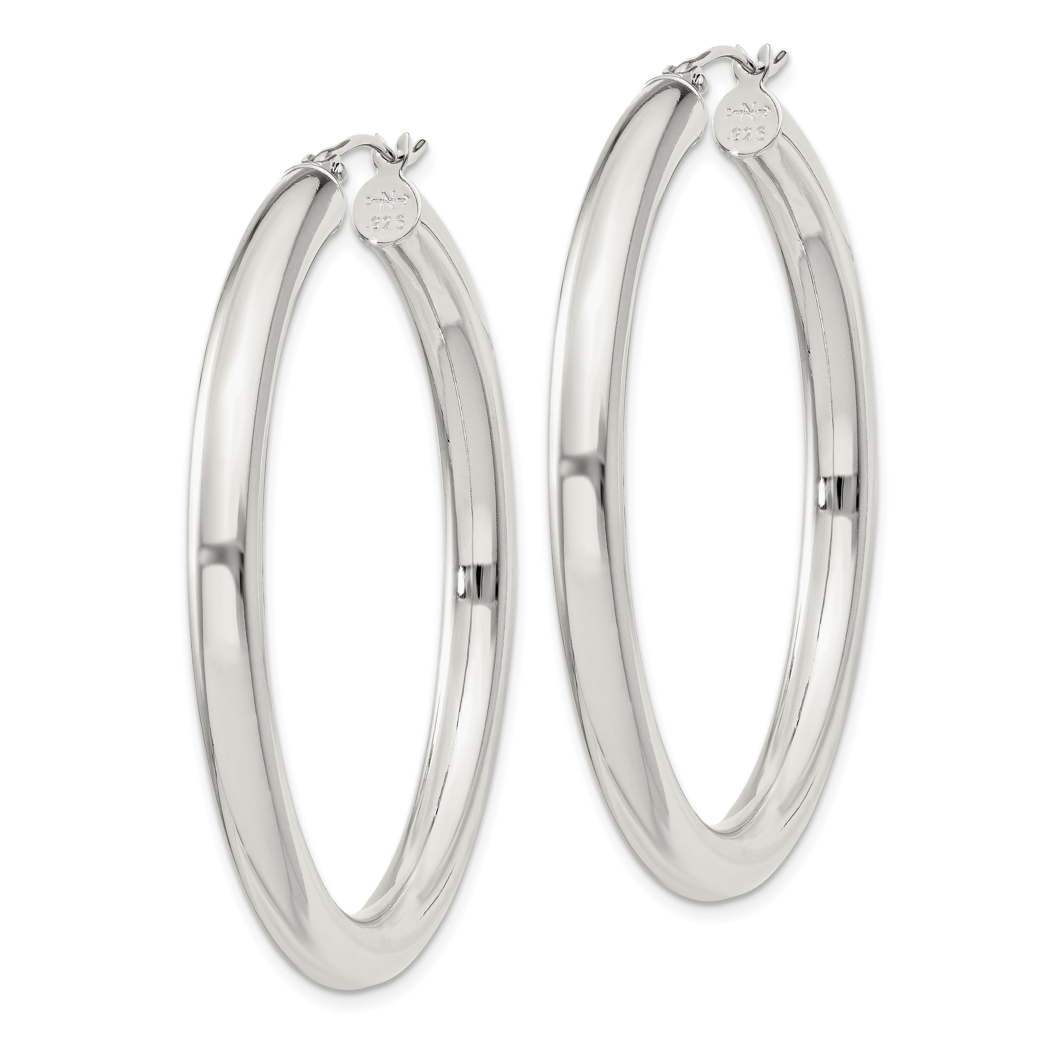  27 mm Sterling Silver 4.0mm Hoop Earrings  Unknown Friendly Weight Sterling Silver - view 41