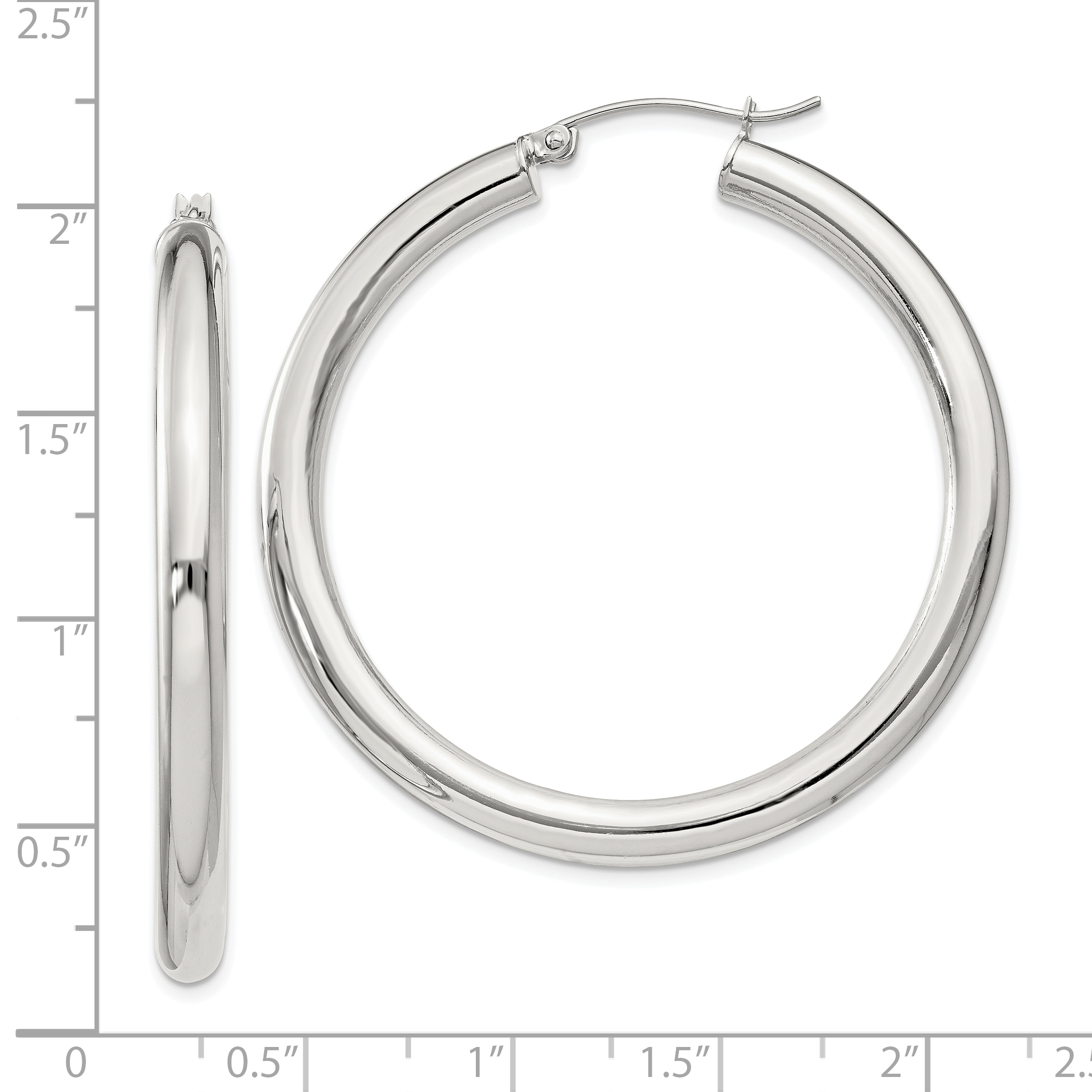  27 mm Sterling Silver 4.0mm Hoop Earrings  Unknown Friendly Weight Sterling Silver - view 43