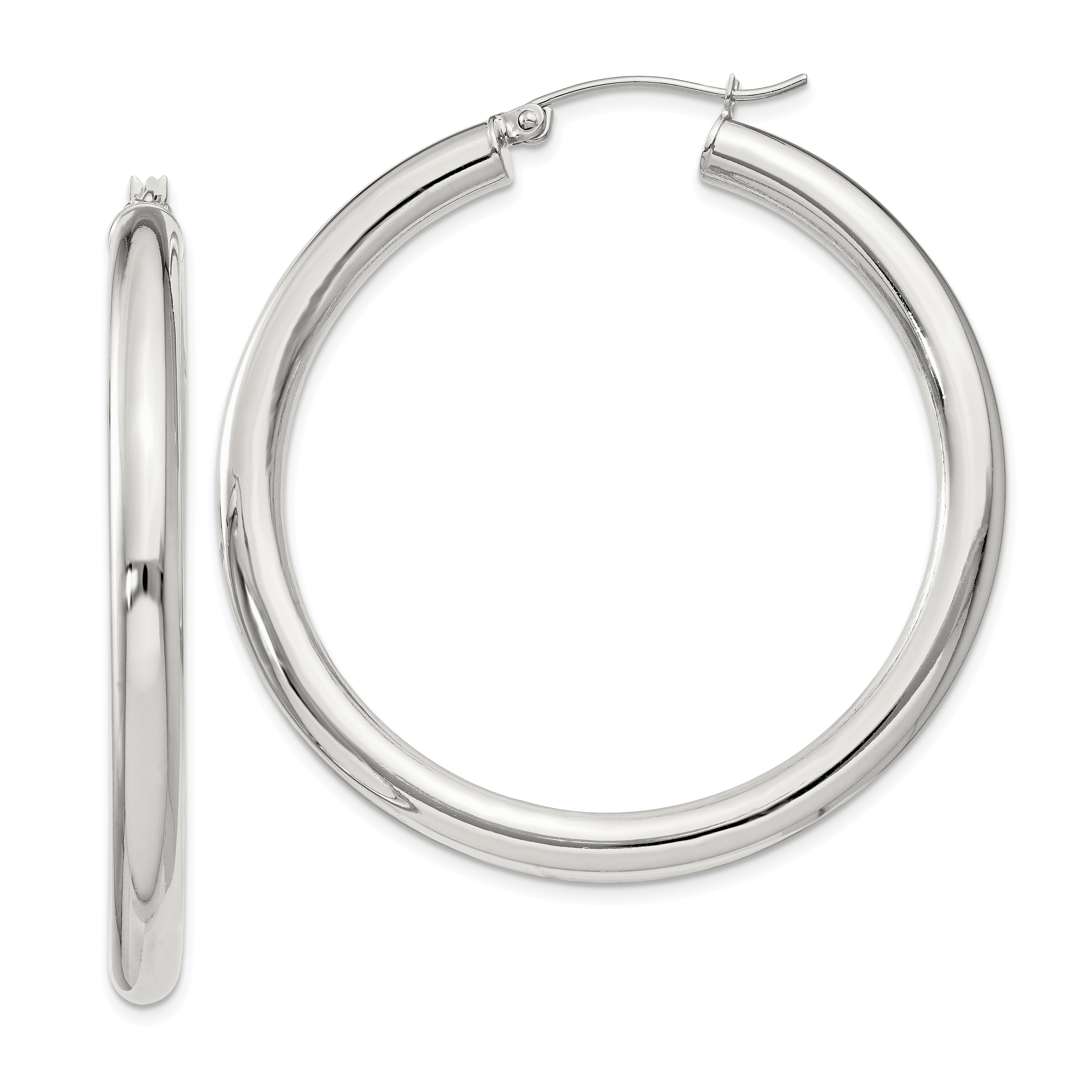  27 mm Sterling Silver 4.0mm Hoop Earrings  Unknown Friendly Weight Sterling Silver - view 44
